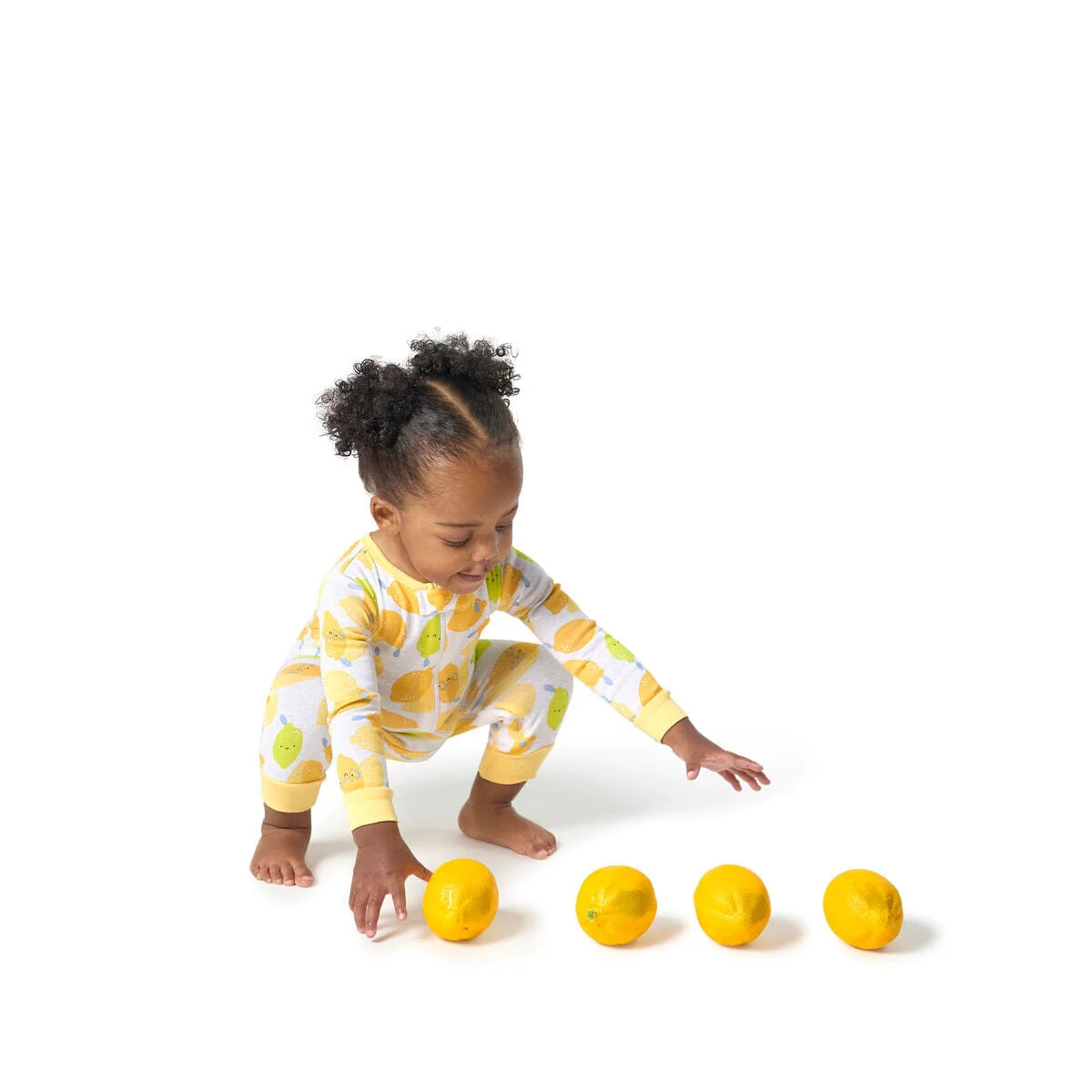 3-Pack Baby Girls Lemons Footless Pajamas - Image 3