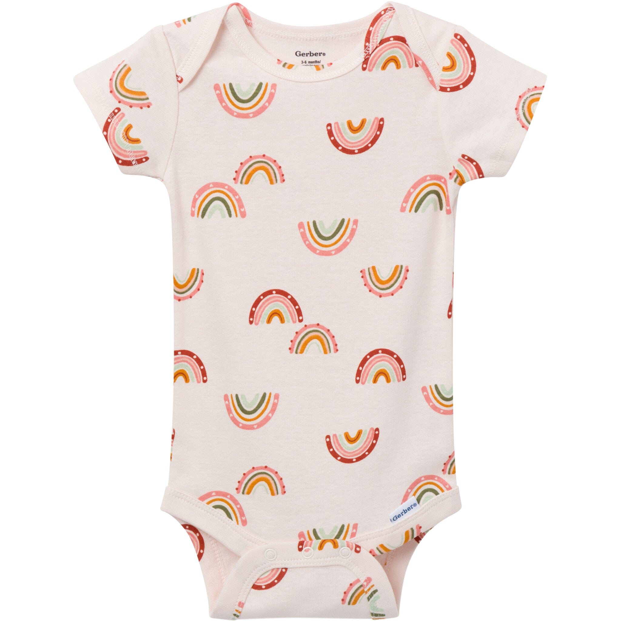 3-Pack Baby Girls Rainbow Short Sleeve Onesies® Bodysuits - Image 4