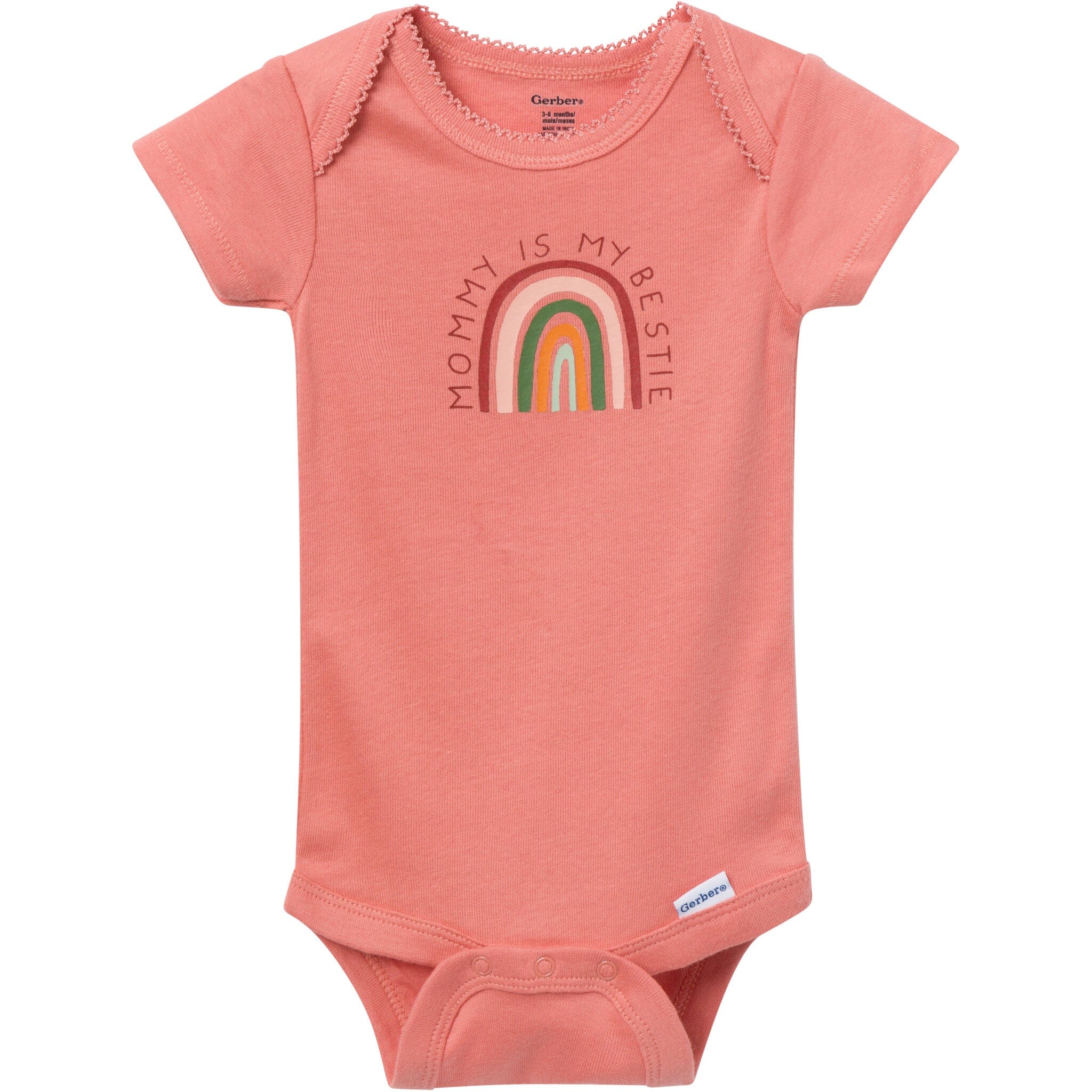 3-Pack Baby Girls Rainbow Short Sleeve Onesies® Bodysuits - Image 6