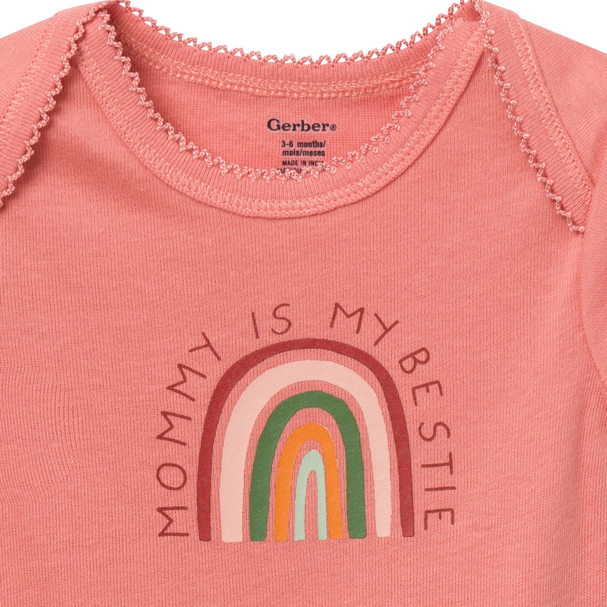 3-Pack Baby Girls Rainbow Short Sleeve Onesies® Bodysuits - Image 7