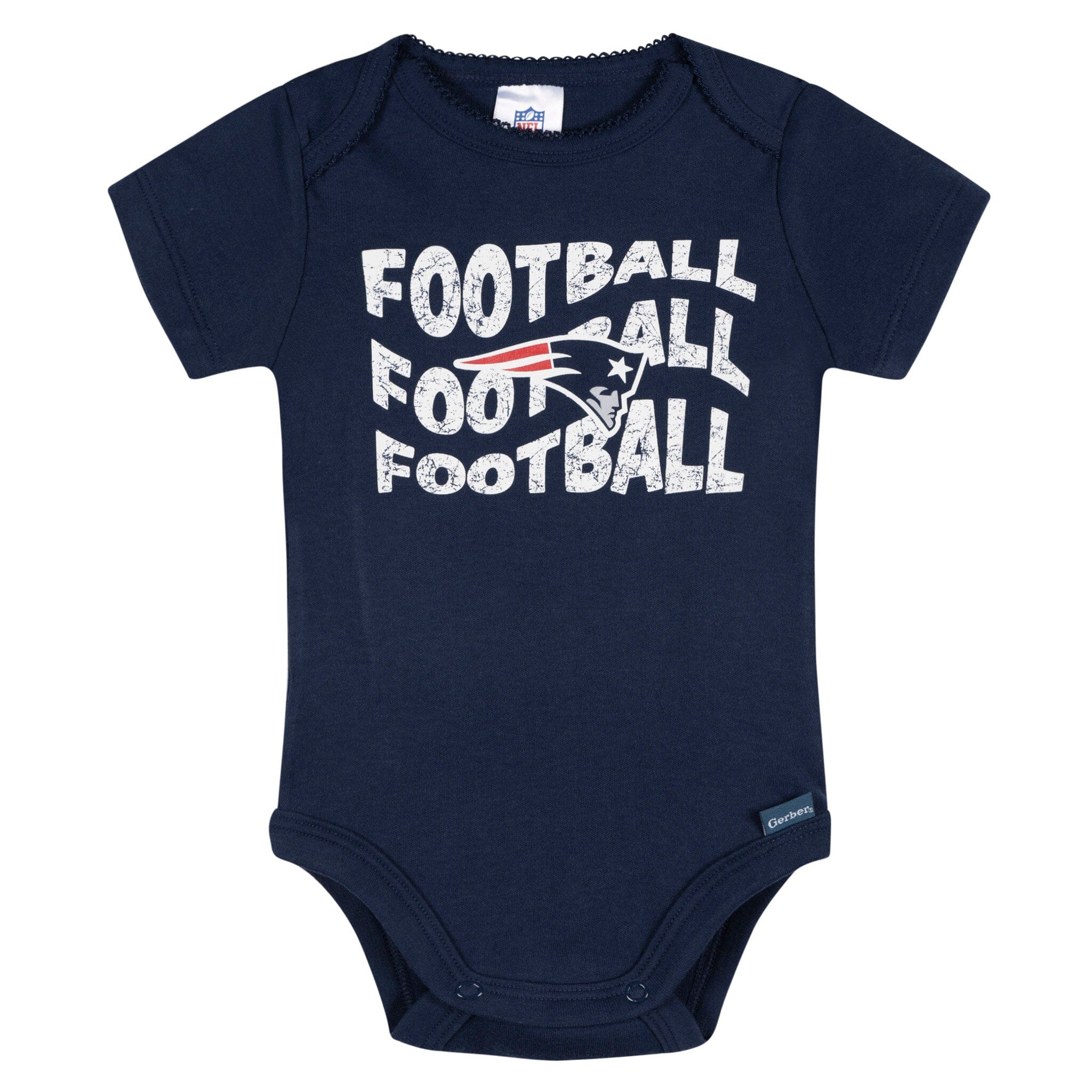 3-Pack Baby Girls New England Patriots Short Sleeve Bodysuits - Image 2