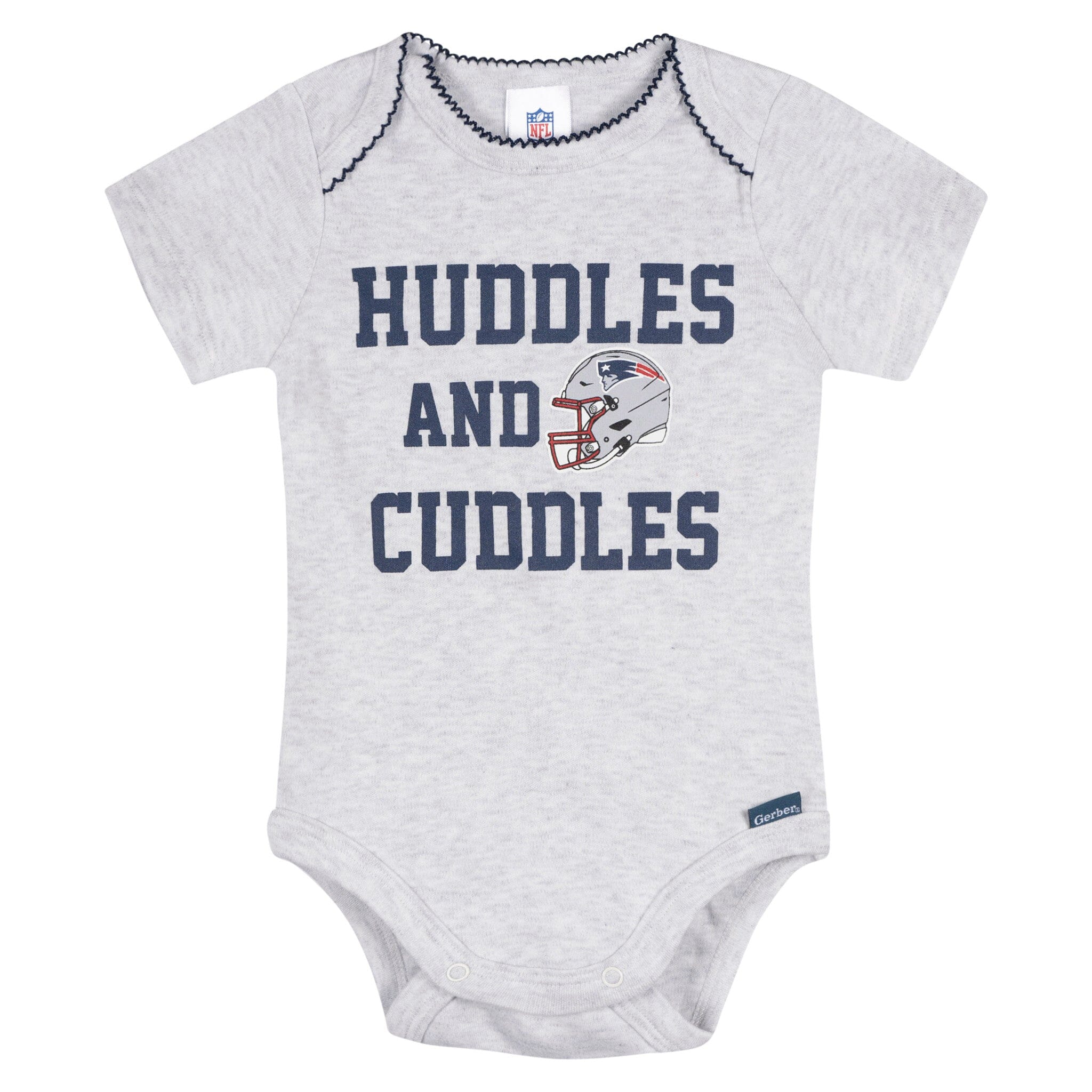 3-Pack Baby Girls New England Patriots Short Sleeve Bodysuits - Image 3
