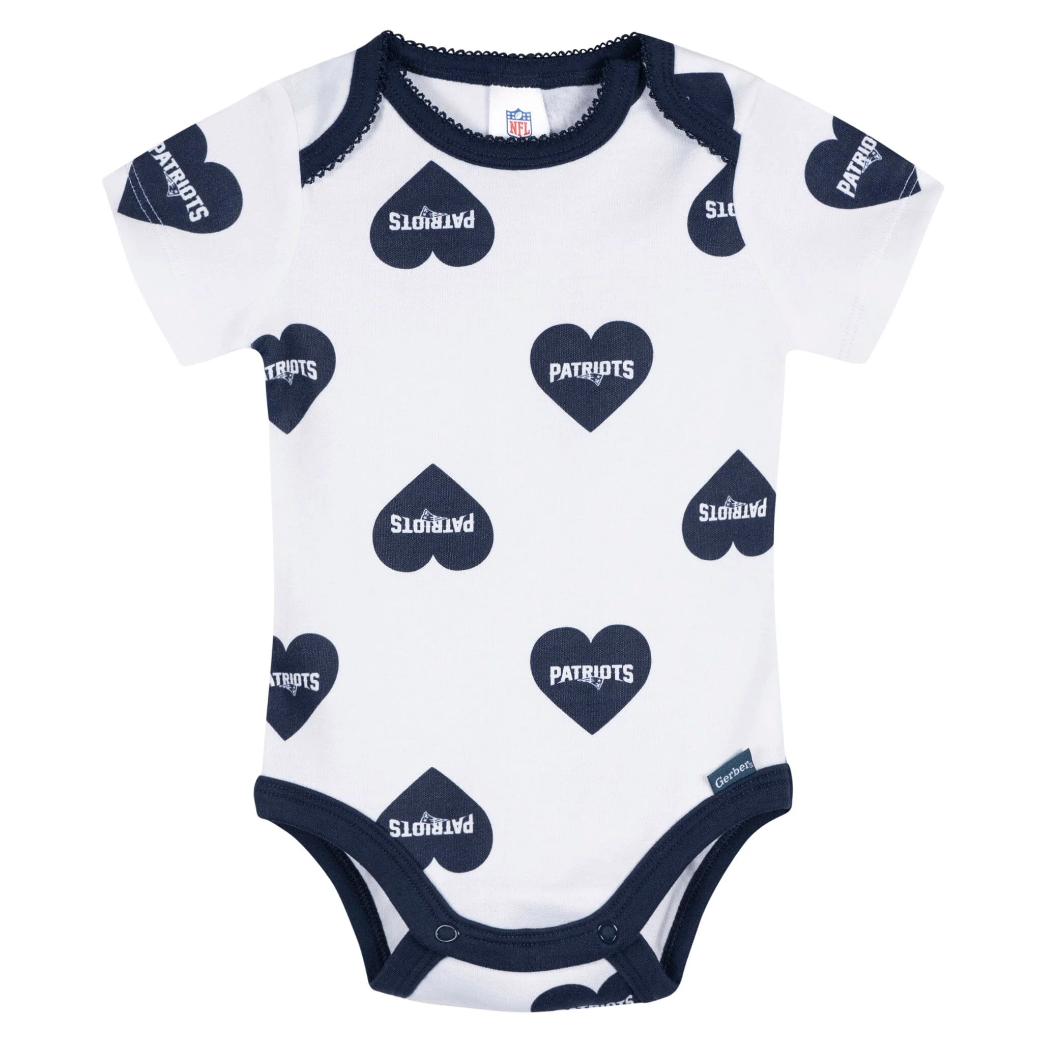 3-Pack Baby Girls New England Patriots Short Sleeve Bodysuits - Image 4