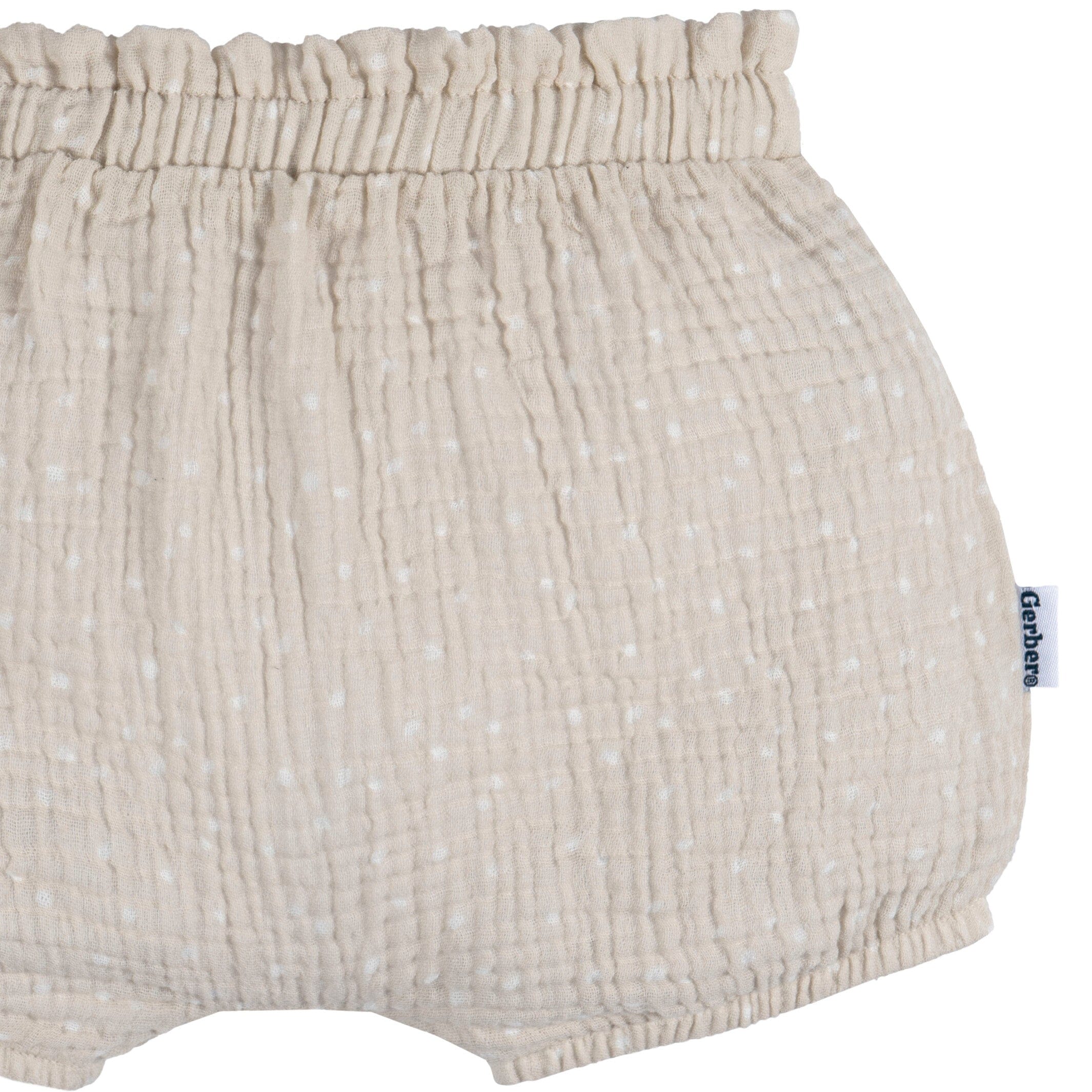 3-Pack Baby Girls Black, Tan Dot & Pink Gauze Bubble Shorts - Image 4