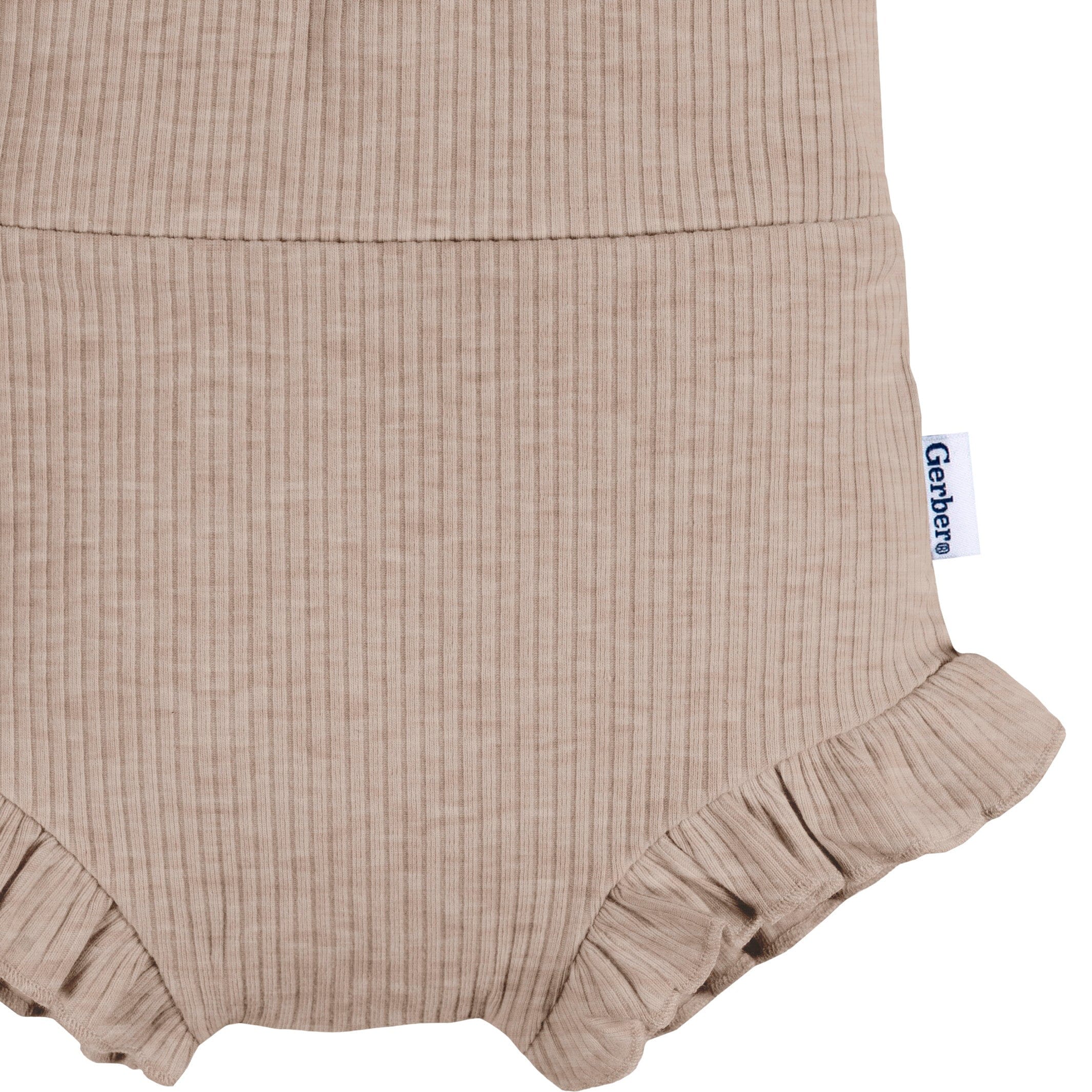 3-Pack Baby Girls Pinks & Oatmeal Bloomer Shorts - Image 3