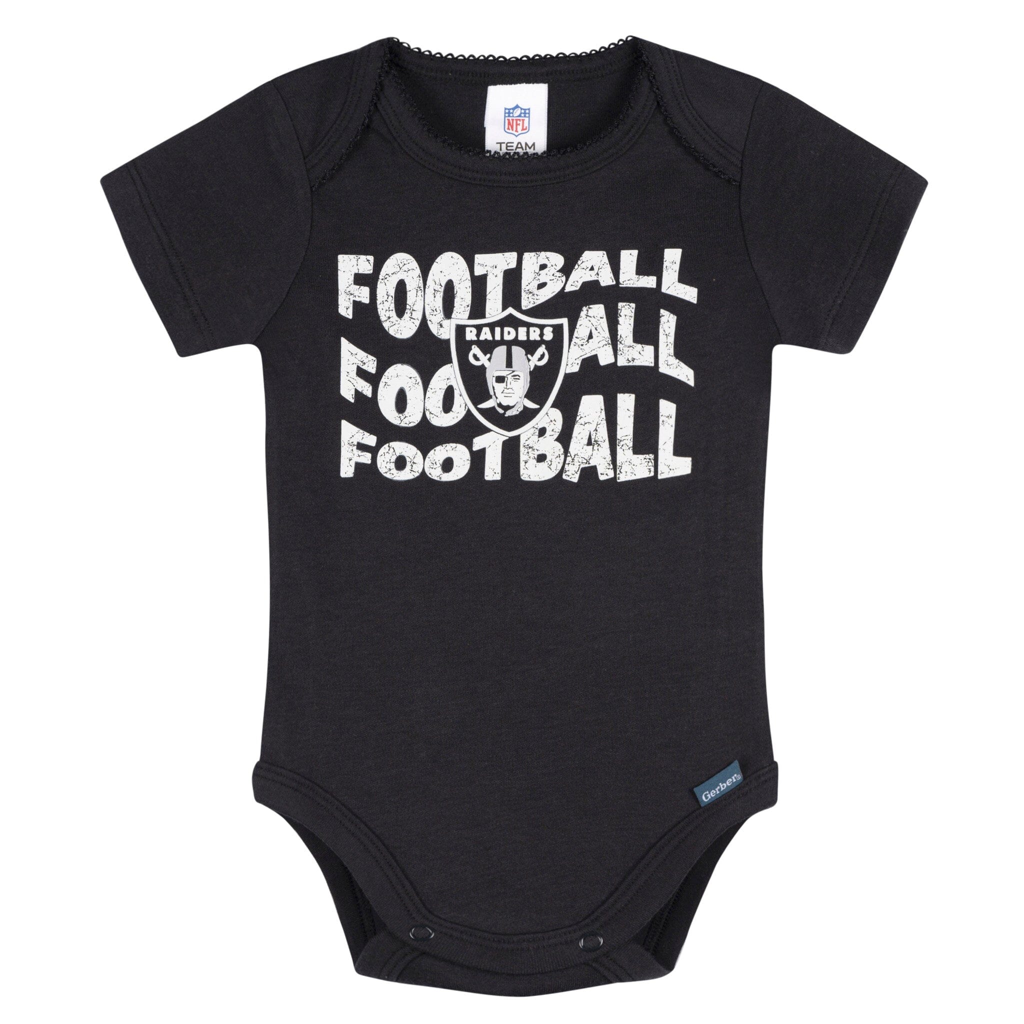 3-Pack Baby Girls Las Vegas Raiders Short Sleeve Bodysuits - Image 2