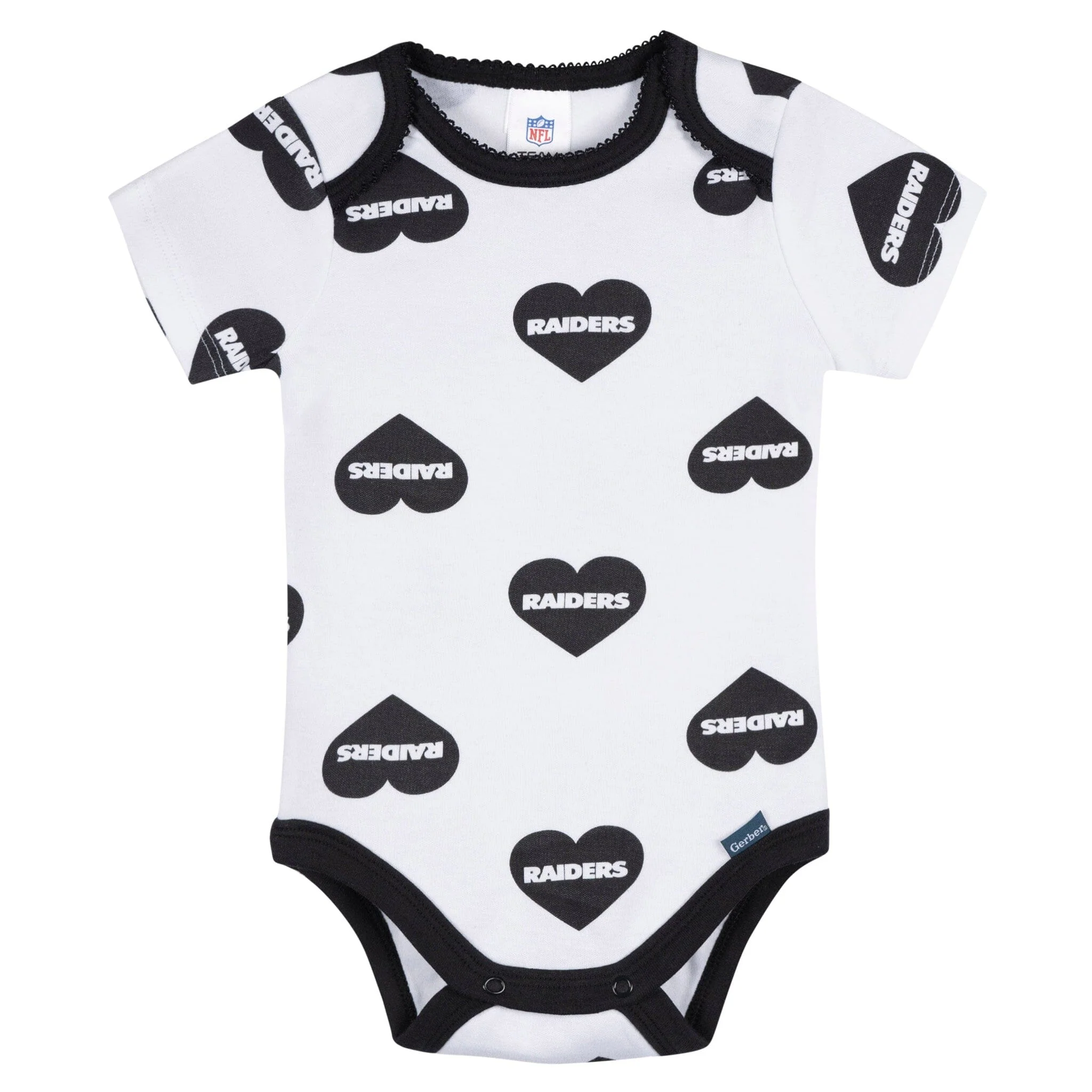 3-Pack Baby Girls Las Vegas Raiders Short Sleeve Bodysuits - Image 4