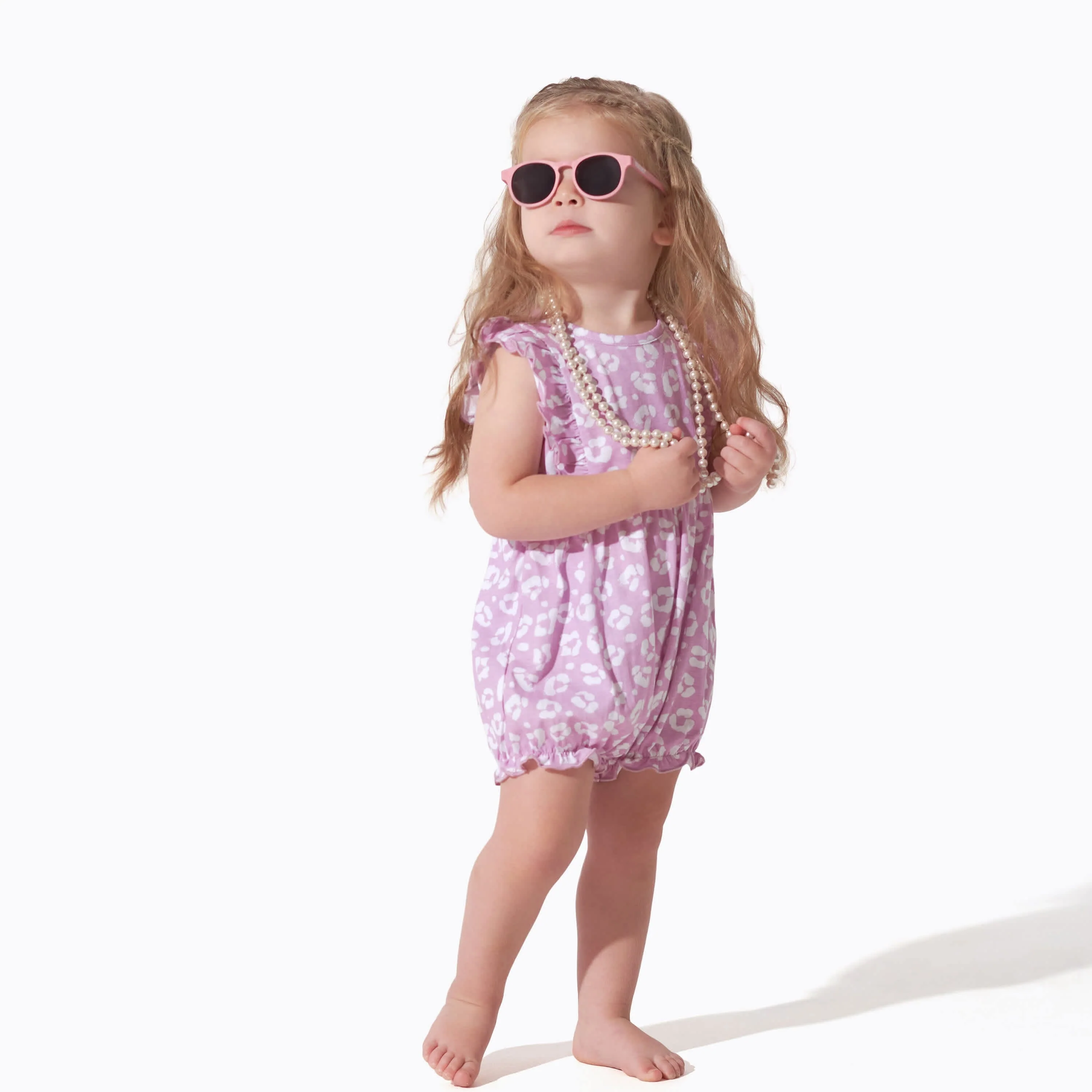 3-Pack Baby Girls Rainbow Floral Rompers - Image 3