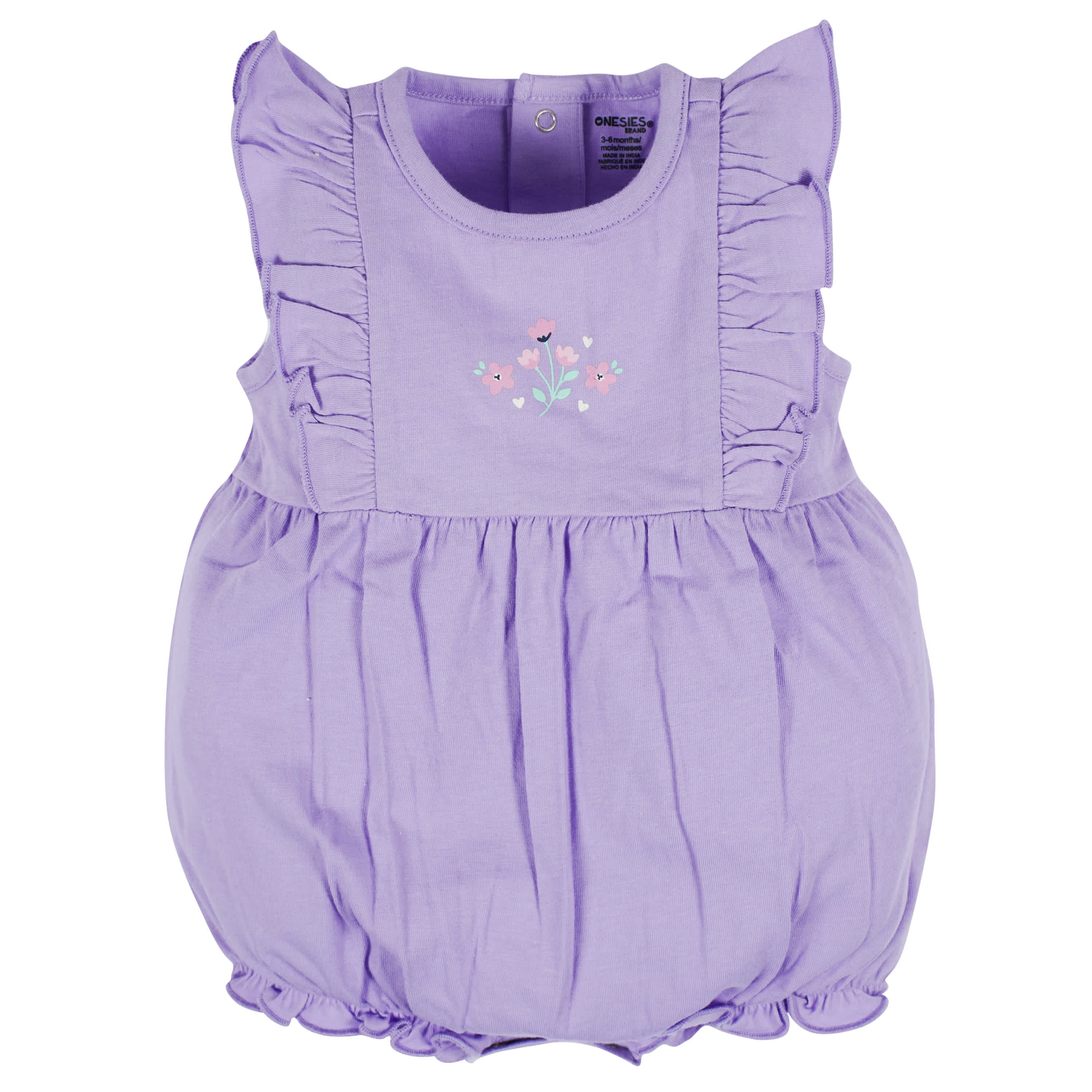 3-Pack Baby Girls Rainbow Floral Rompers - Image 5