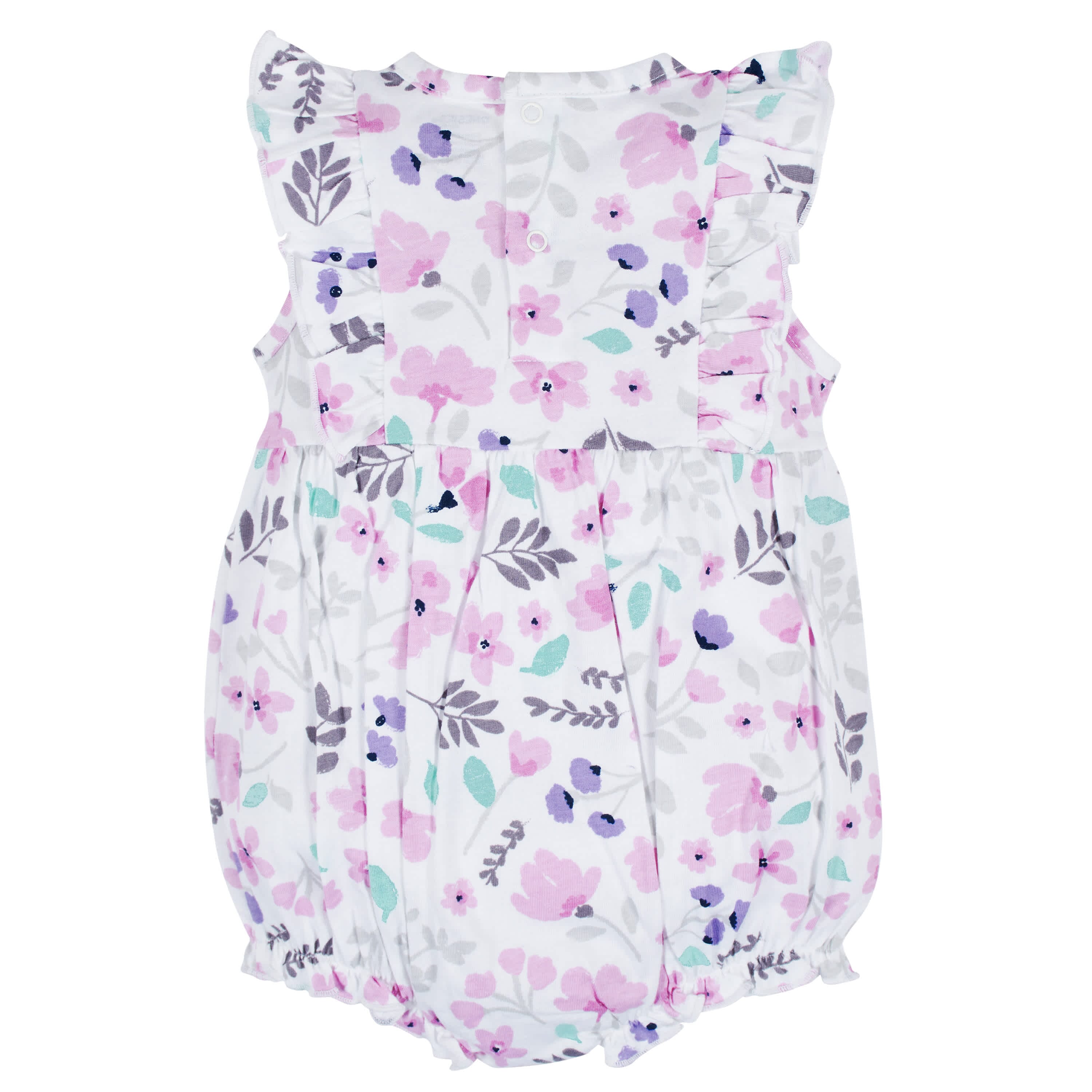 3-Pack Baby Girls Rainbow Floral Rompers - Image 8