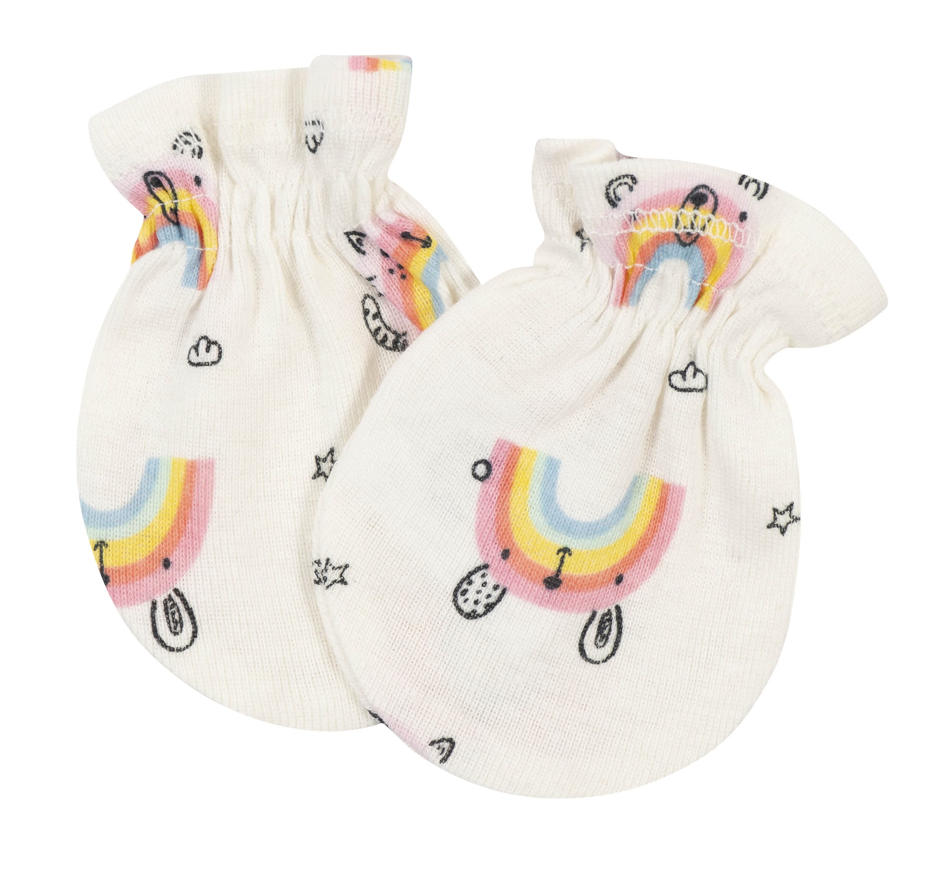 3-Pack Baby Girls Rainbow No Scratch Mittens - Image 2