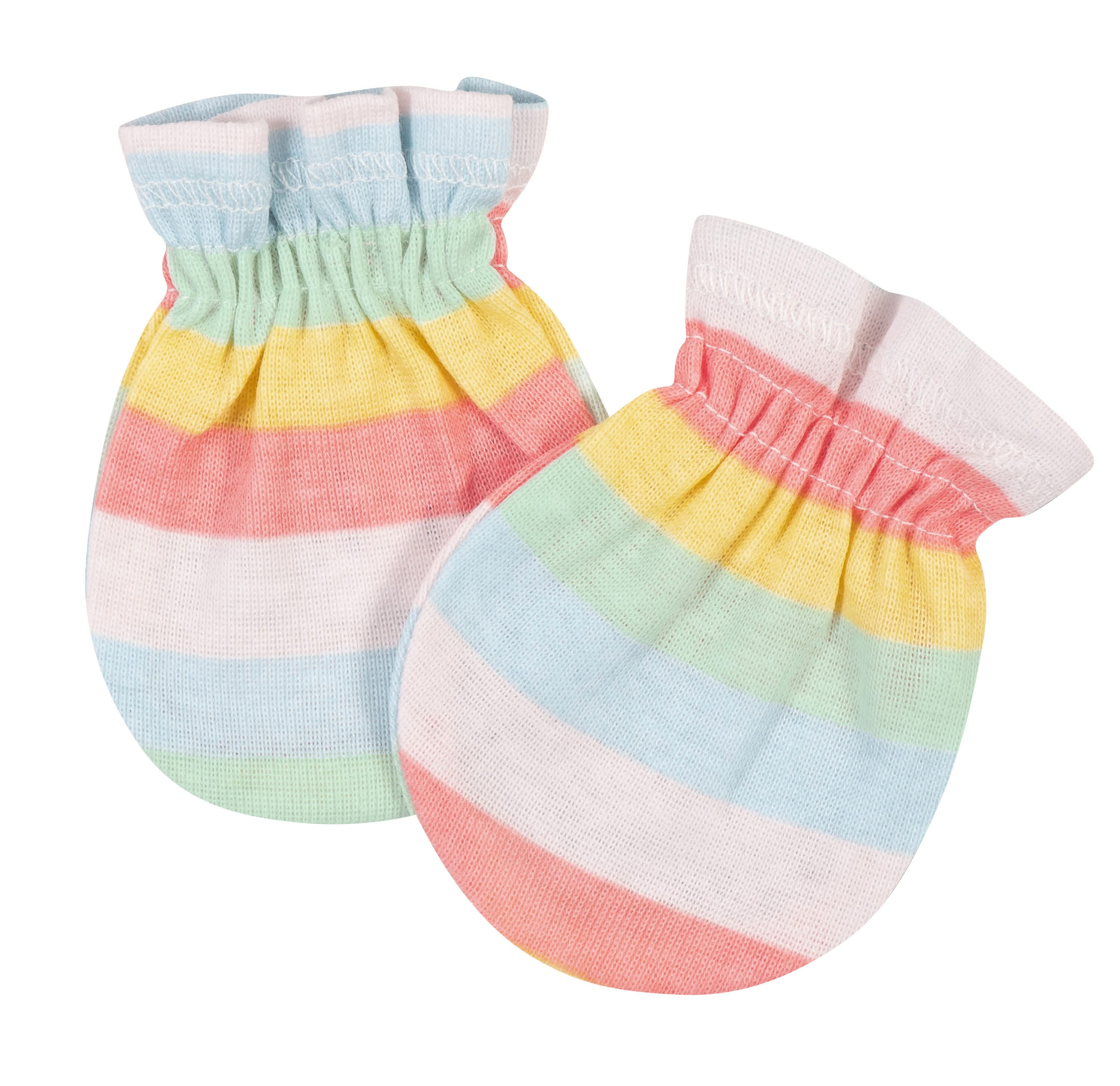 3-Pack Baby Girls Rainbow No Scratch Mittens - Image 3