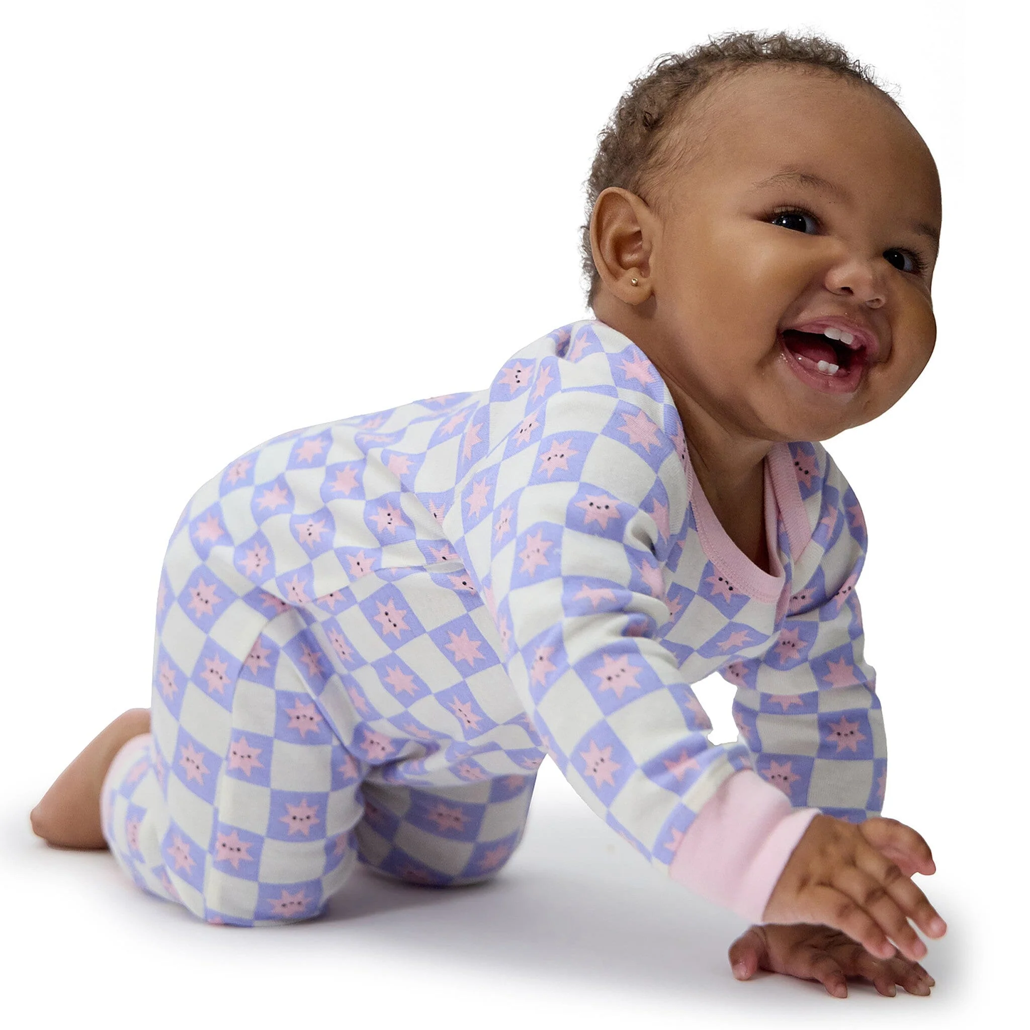 3-Pack Baby Girls Rainbows and Hearts Lap Shoulder Rompers - Image 2