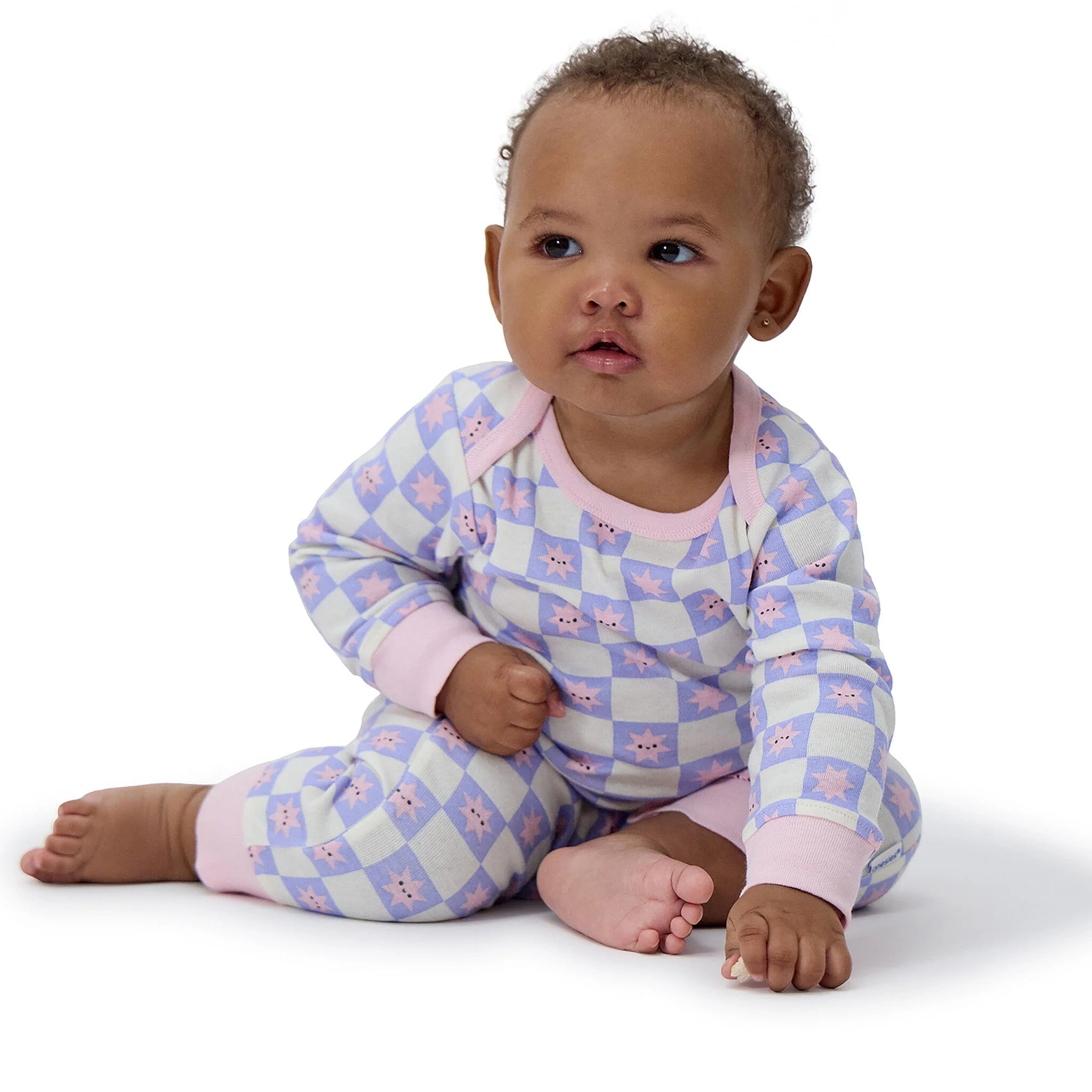 3-Pack Baby Girls Rainbows and Hearts Lap Shoulder Rompers - Image 3
