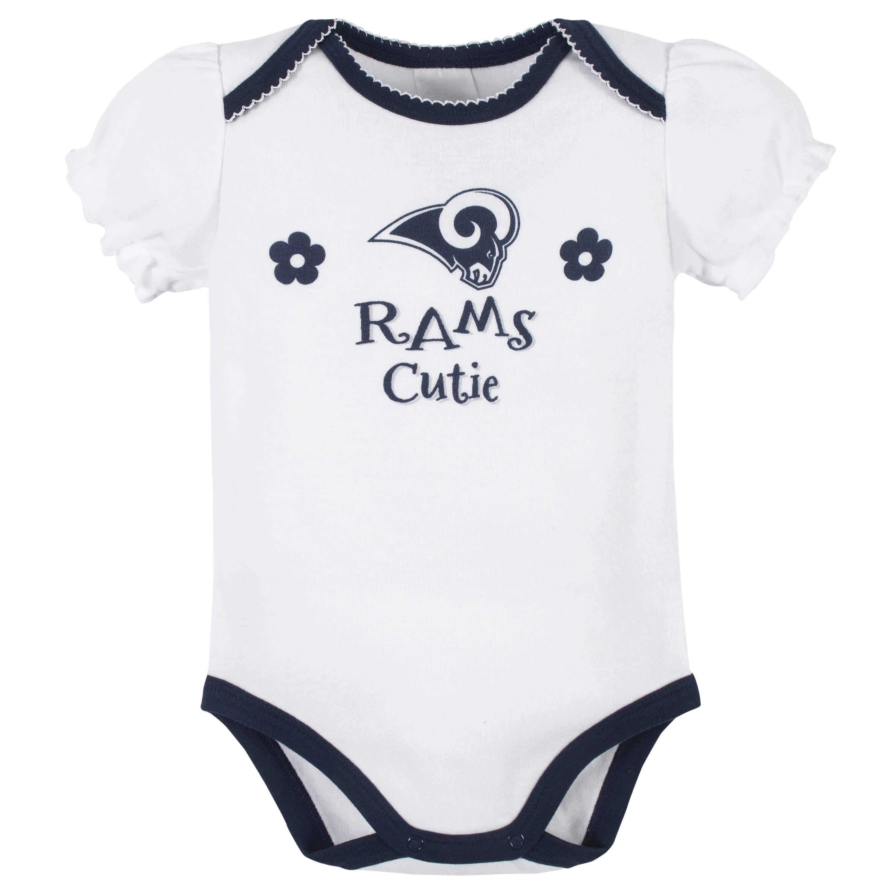 Los Angeles Rams Baby Girls Short Sleeve Bodysuits - Image 2