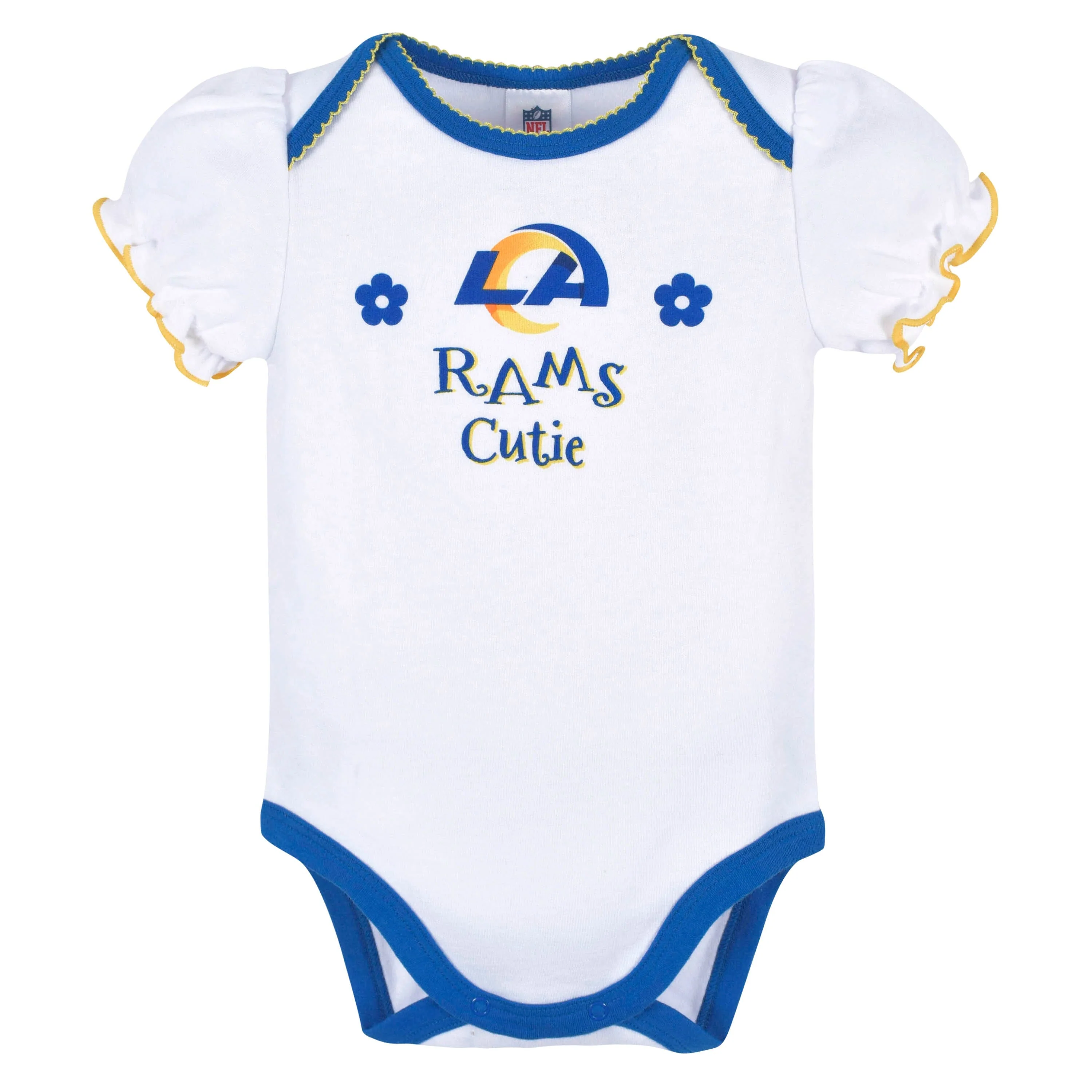 3-Pack Baby Girls Rams Short Sleeve Bodysuits - Image 3