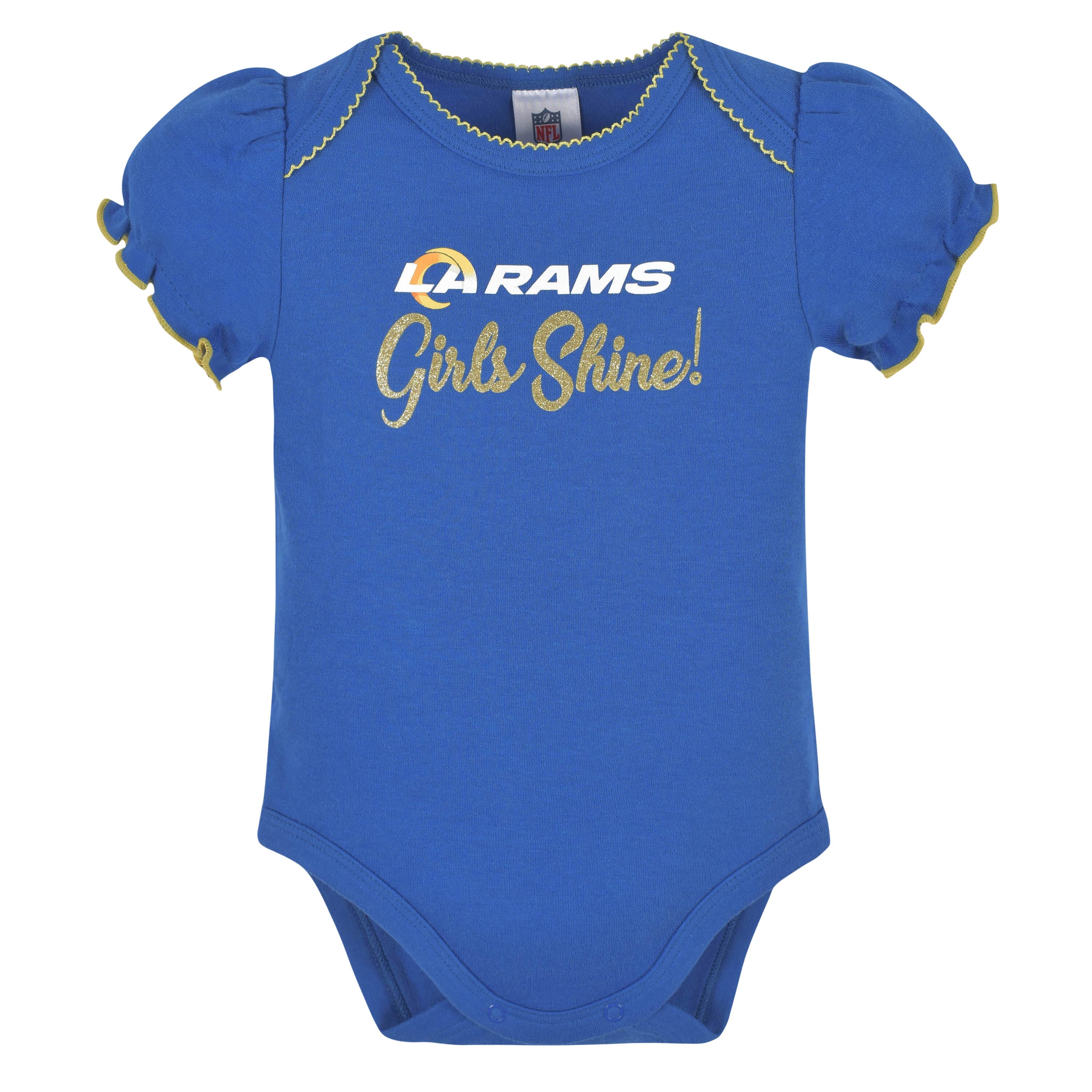 3-Pack Baby Girls Rams Short Sleeve Bodysuits - Image 4