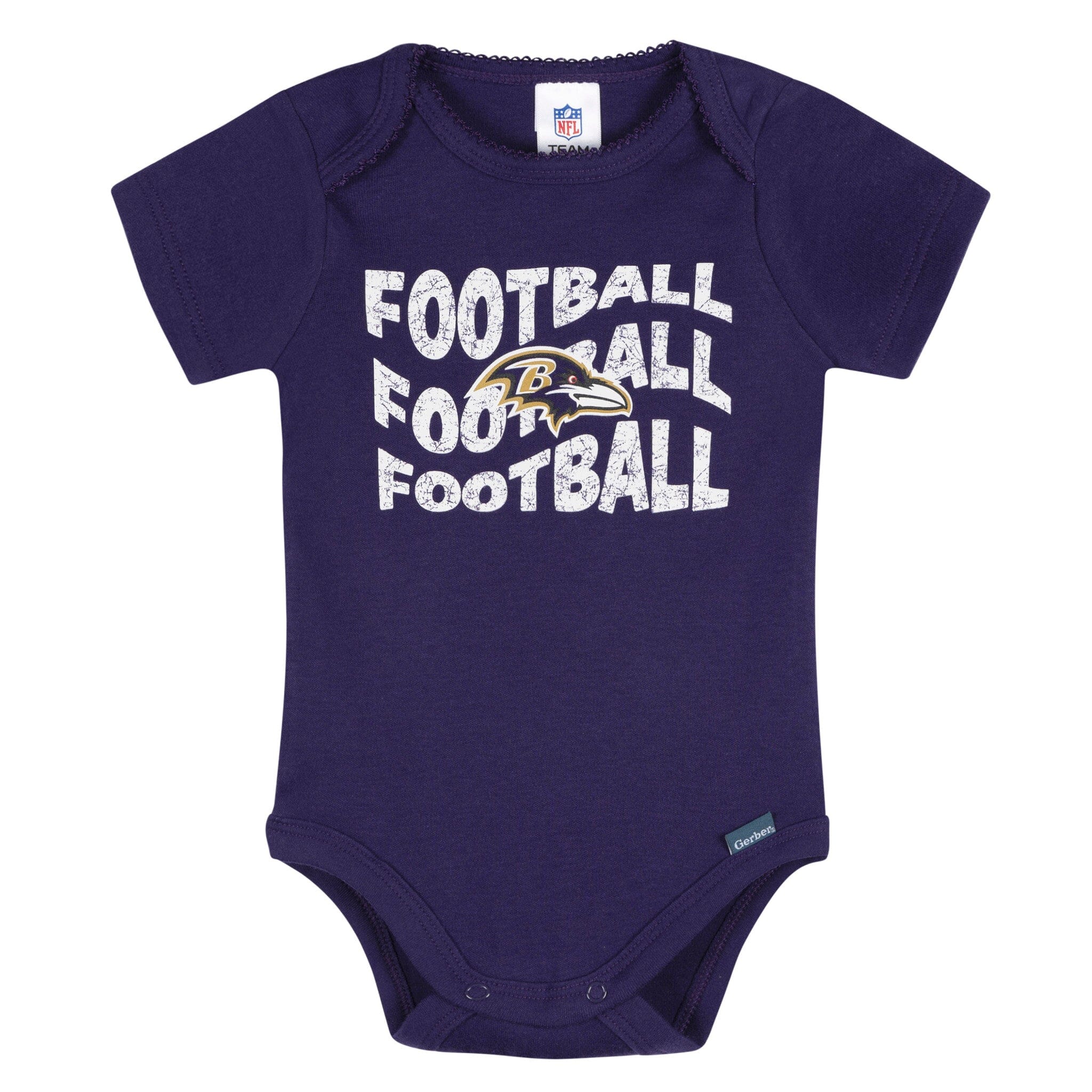 3-Pack Baby Girls Baltimore Ravens Short Sleeve Bodysuits - Image 2