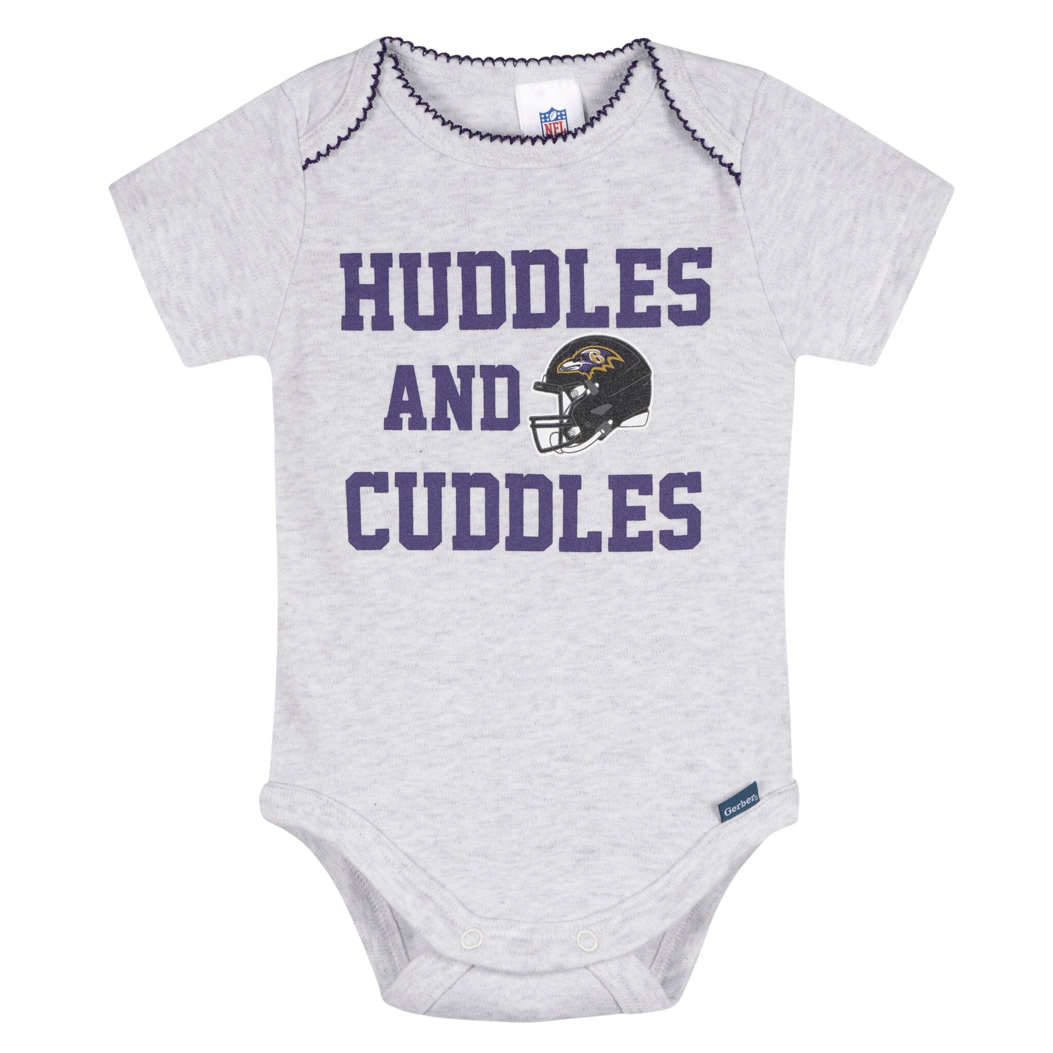 3-Pack Baby Girls Baltimore Ravens Short Sleeve Bodysuits - Image 3
