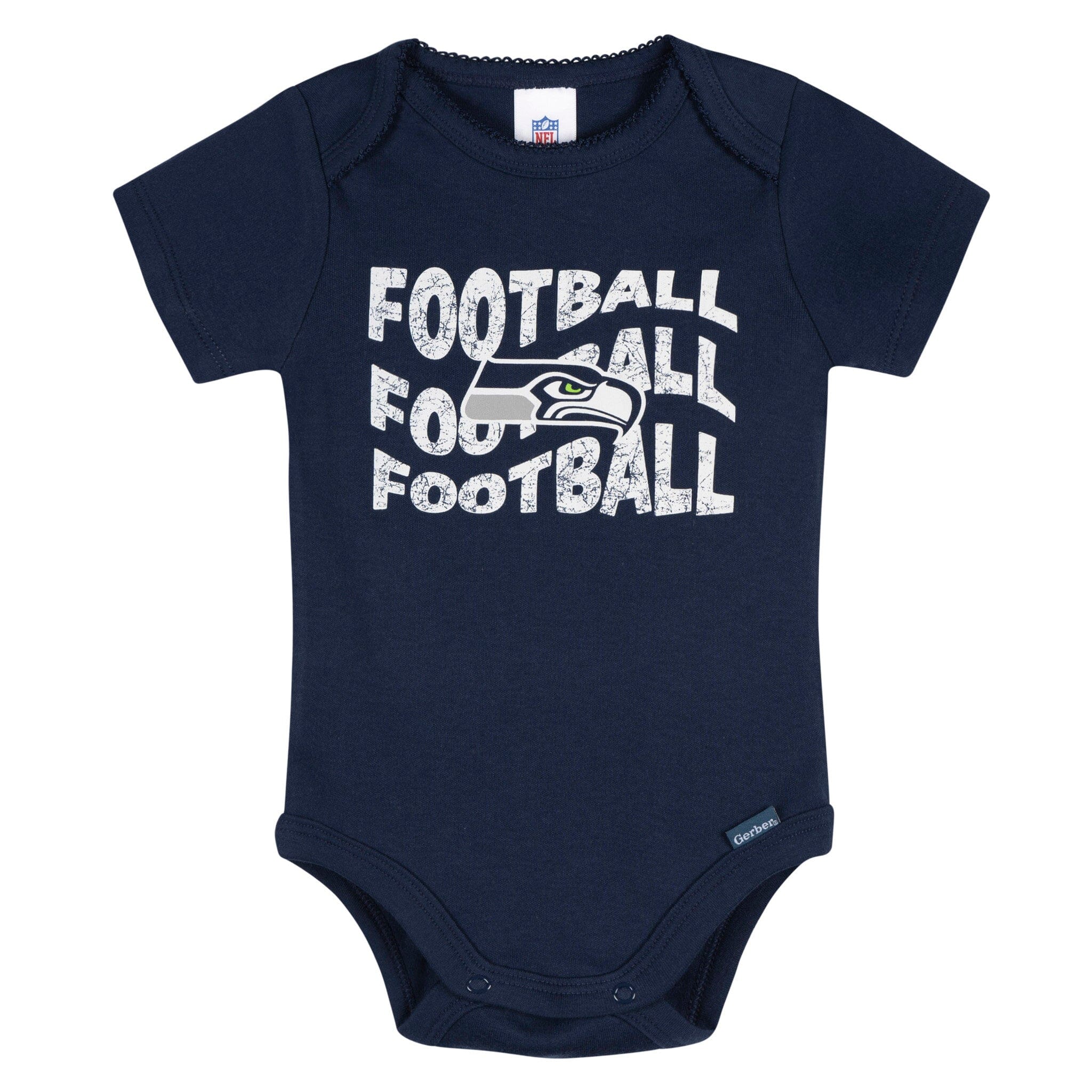 3-Pack Baby Girls Seattle Seahawks Short Sleeve Bodysuits - Image 2