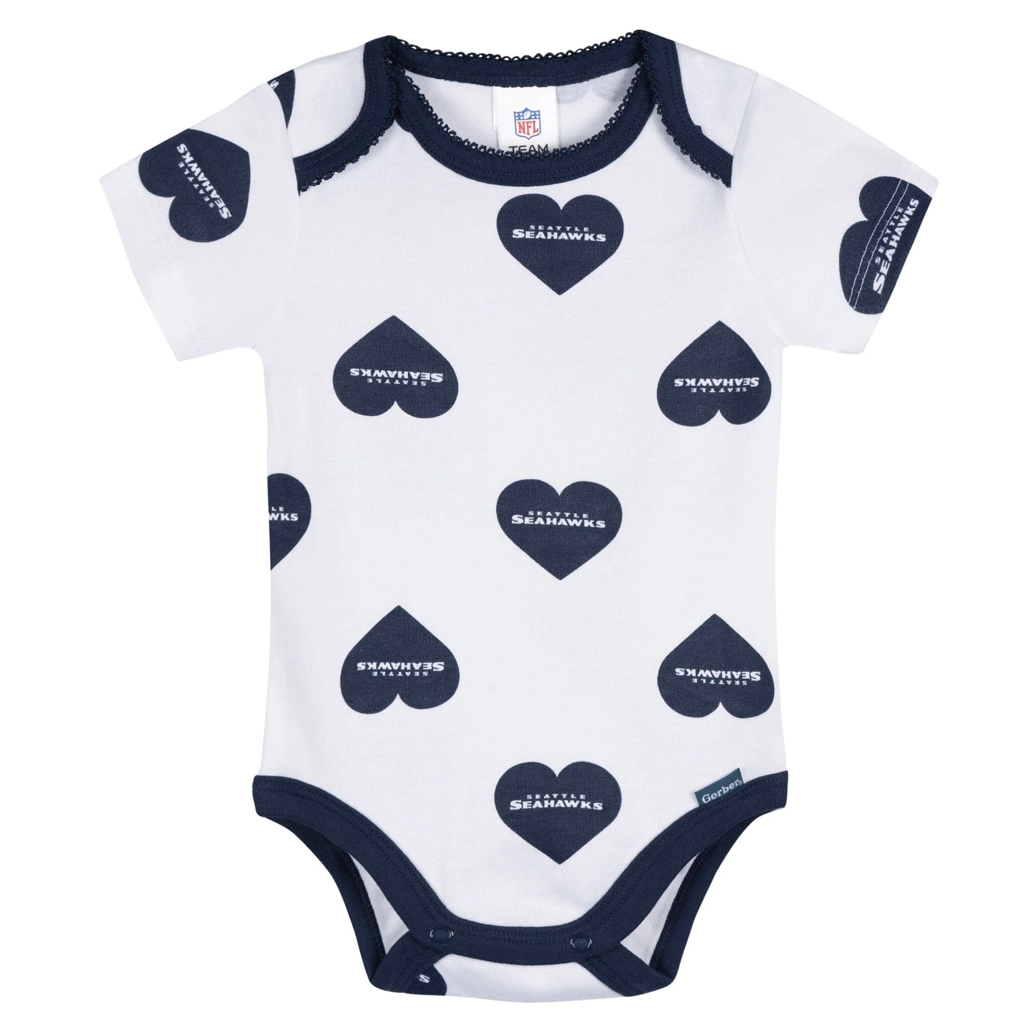 3-Pack Baby Girls Seattle Seahawks Short Sleeve Bodysuits - Image 4