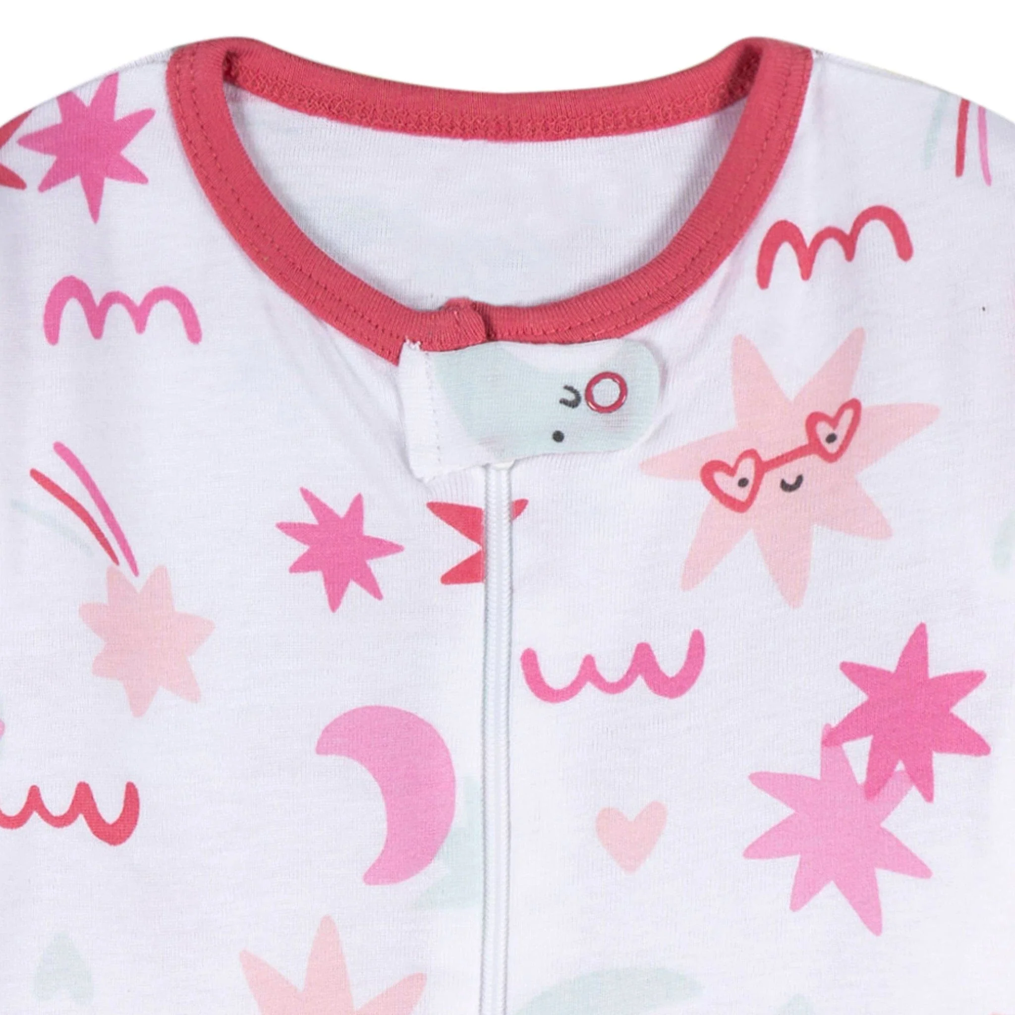 3-Pack Baby Girls Starry Nights Footless Pajamas - Image 3