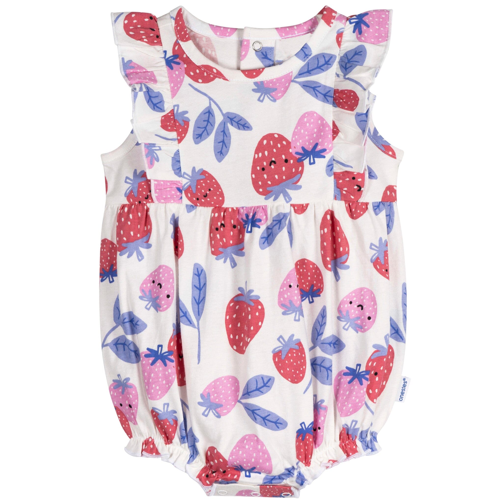 3-Pack Baby Girls Strawberries Rompers - Image 6