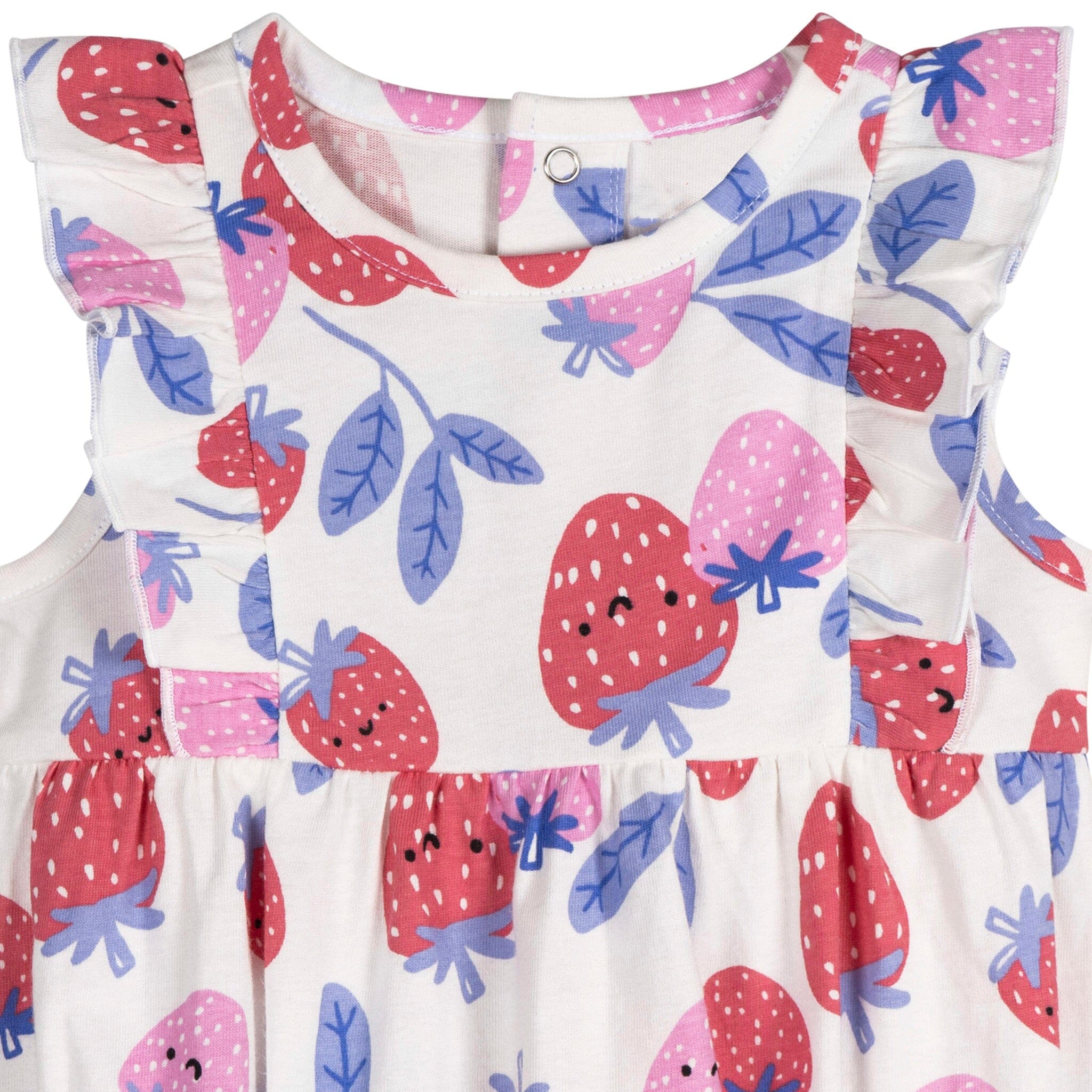 3-Pack Baby Girls Strawberries Rompers - Image 7