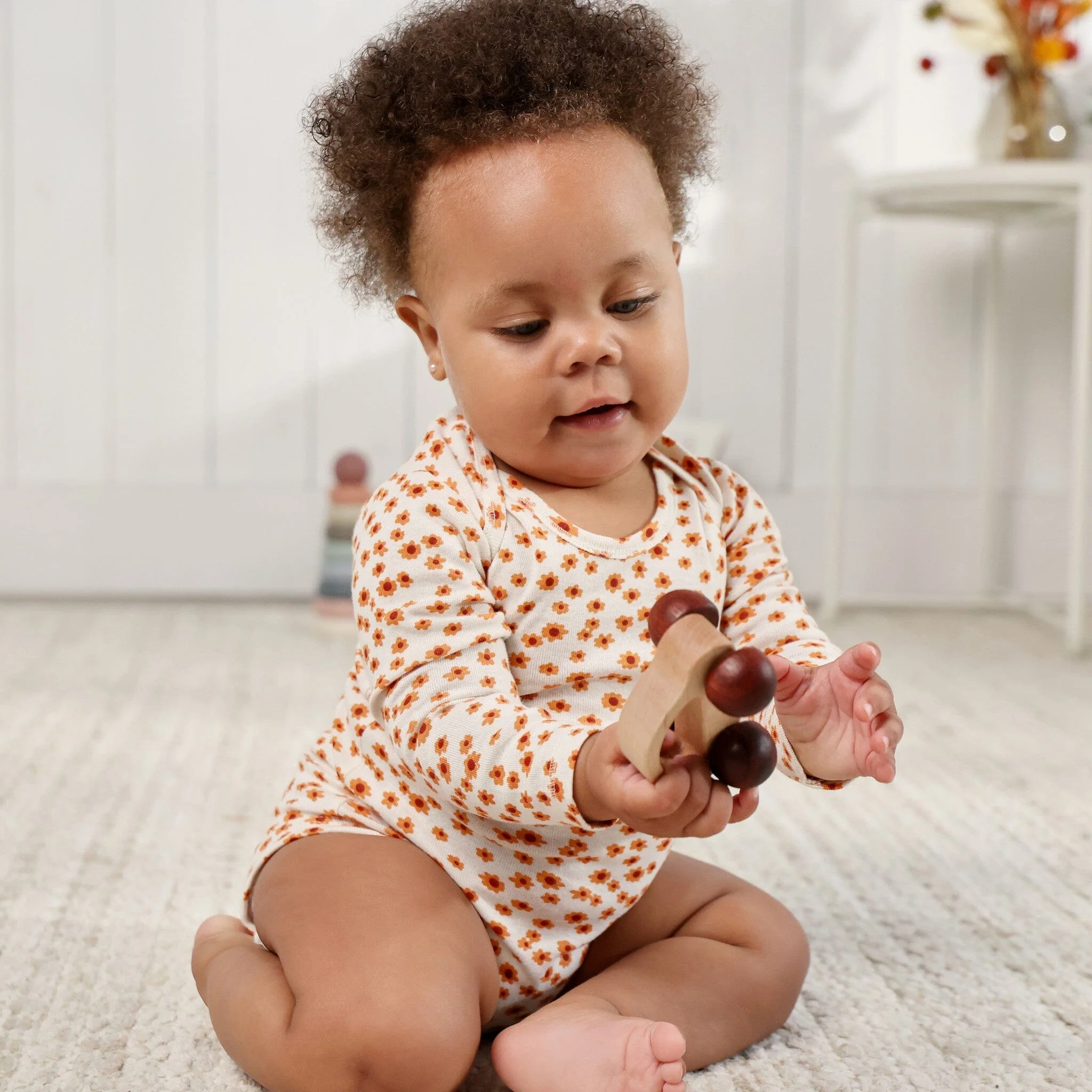 3-Pack Baby Girls Sunflower Long Sleeve Onesies® Bodysuits - Image 3
