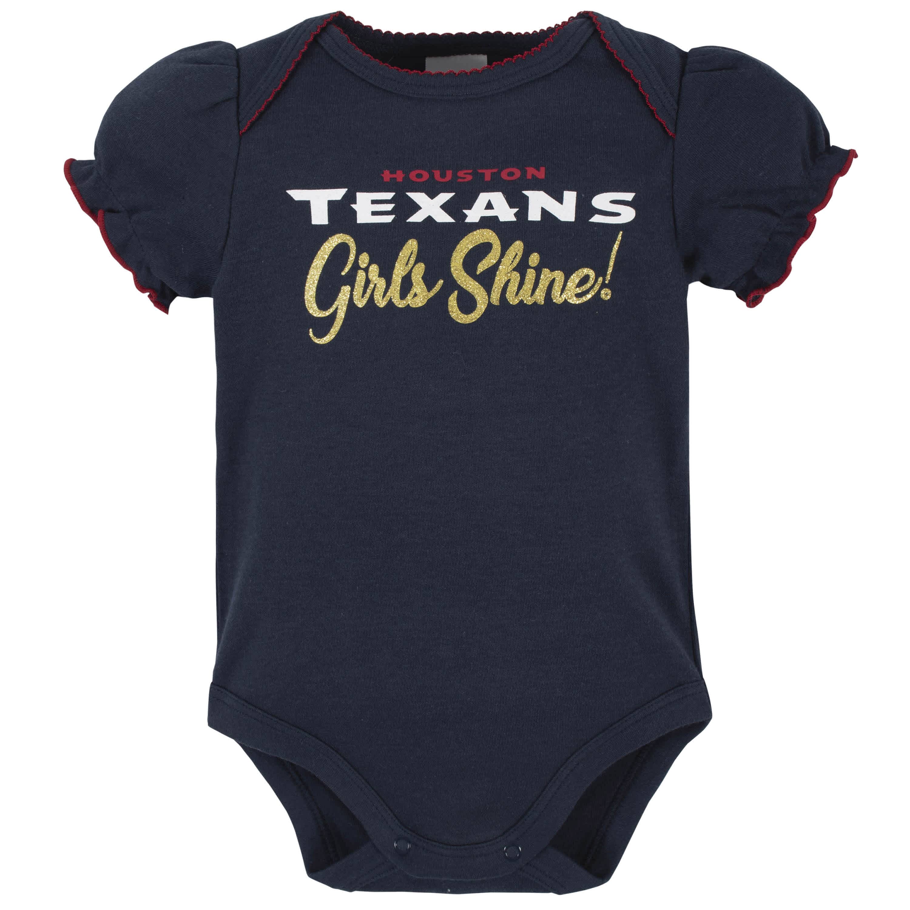 3-Pack Baby Girls Houston Texans Short Sleeve Bodysuits - Image 3