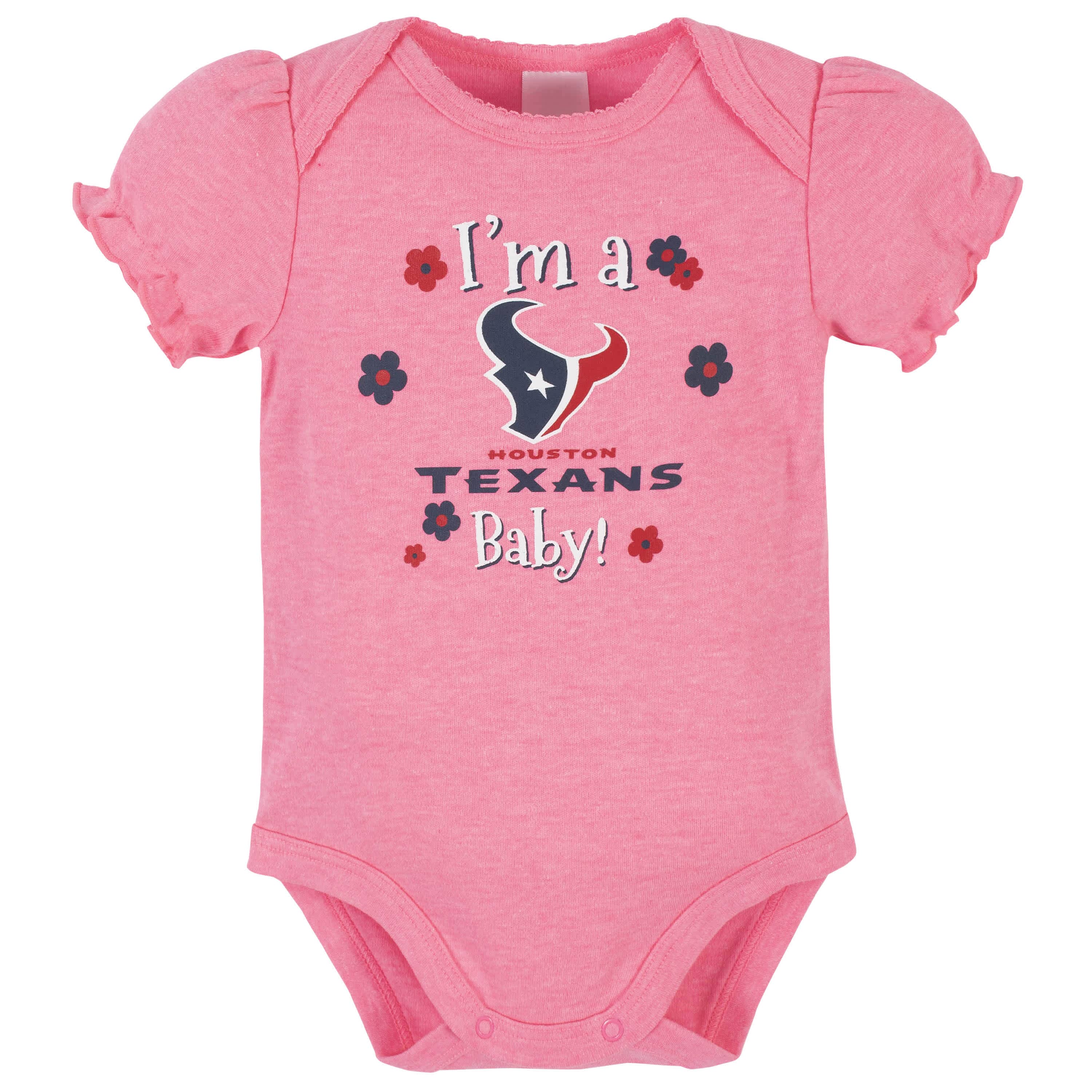 3-Pack Baby Girls Houston Texans Short Sleeve Bodysuits - Image 4
