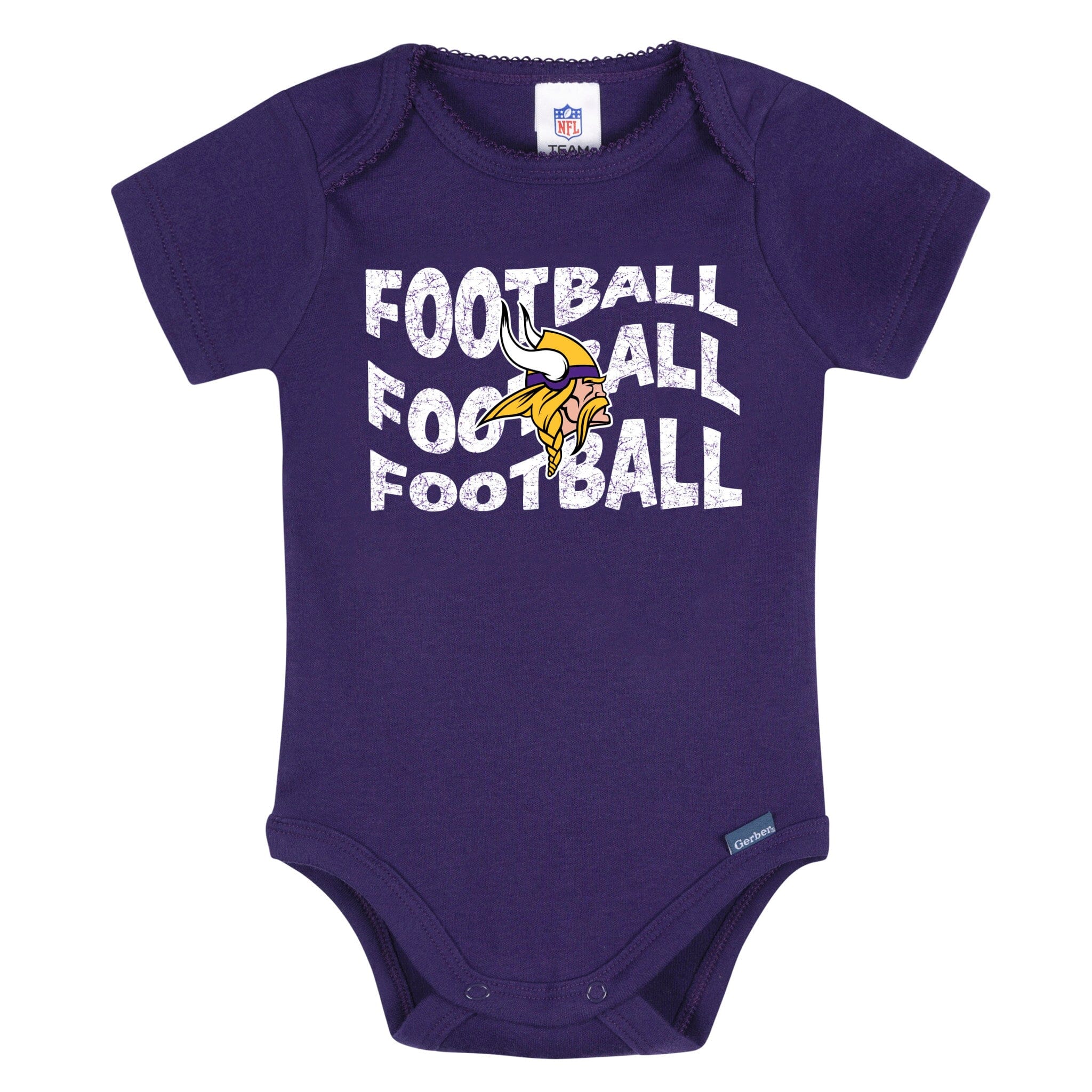 3-Pack Baby Girls Minnesota Vikings Short Sleeve Bodysuits - Image 2