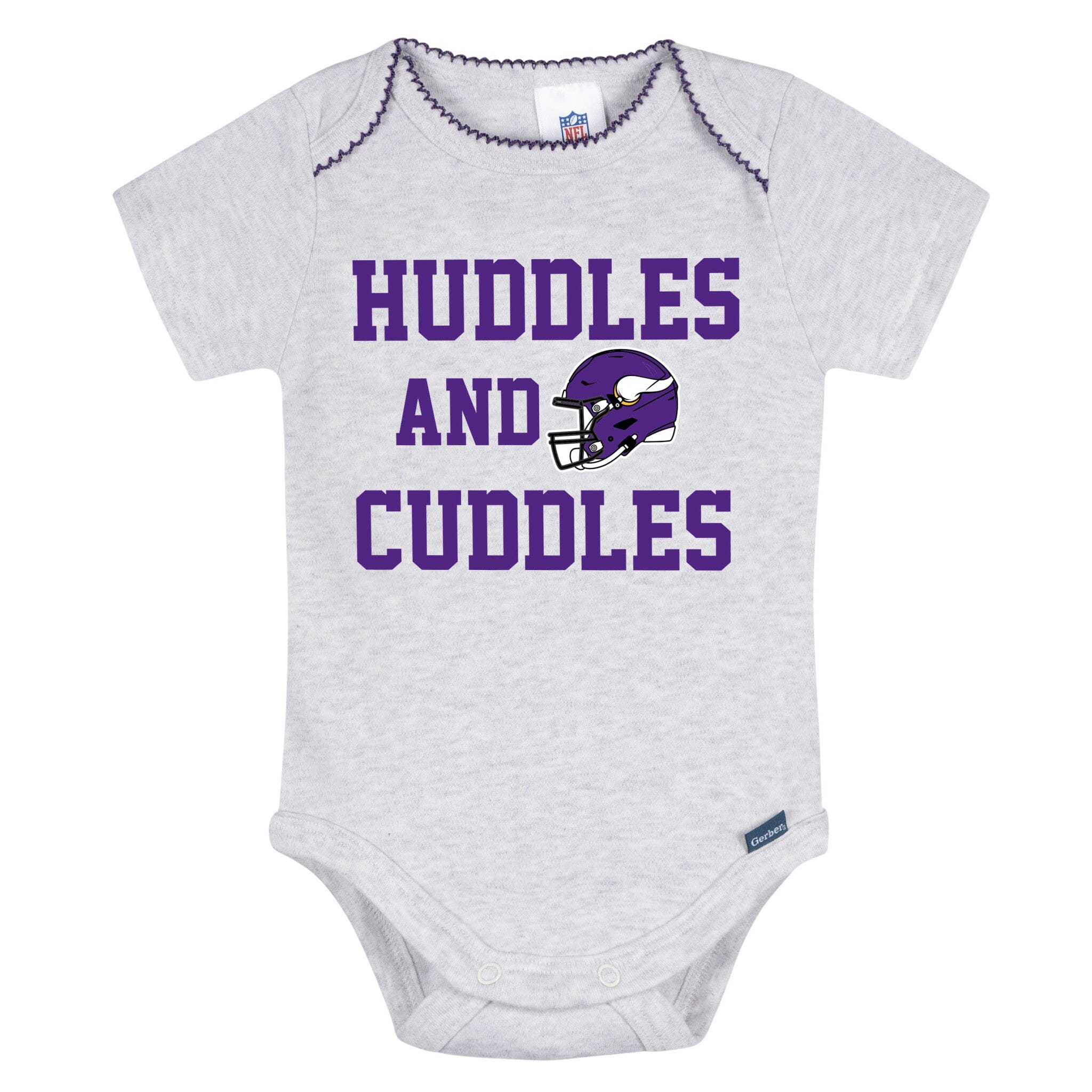 3-Pack Baby Girls Minnesota Vikings Short Sleeve Bodysuits - Image 3