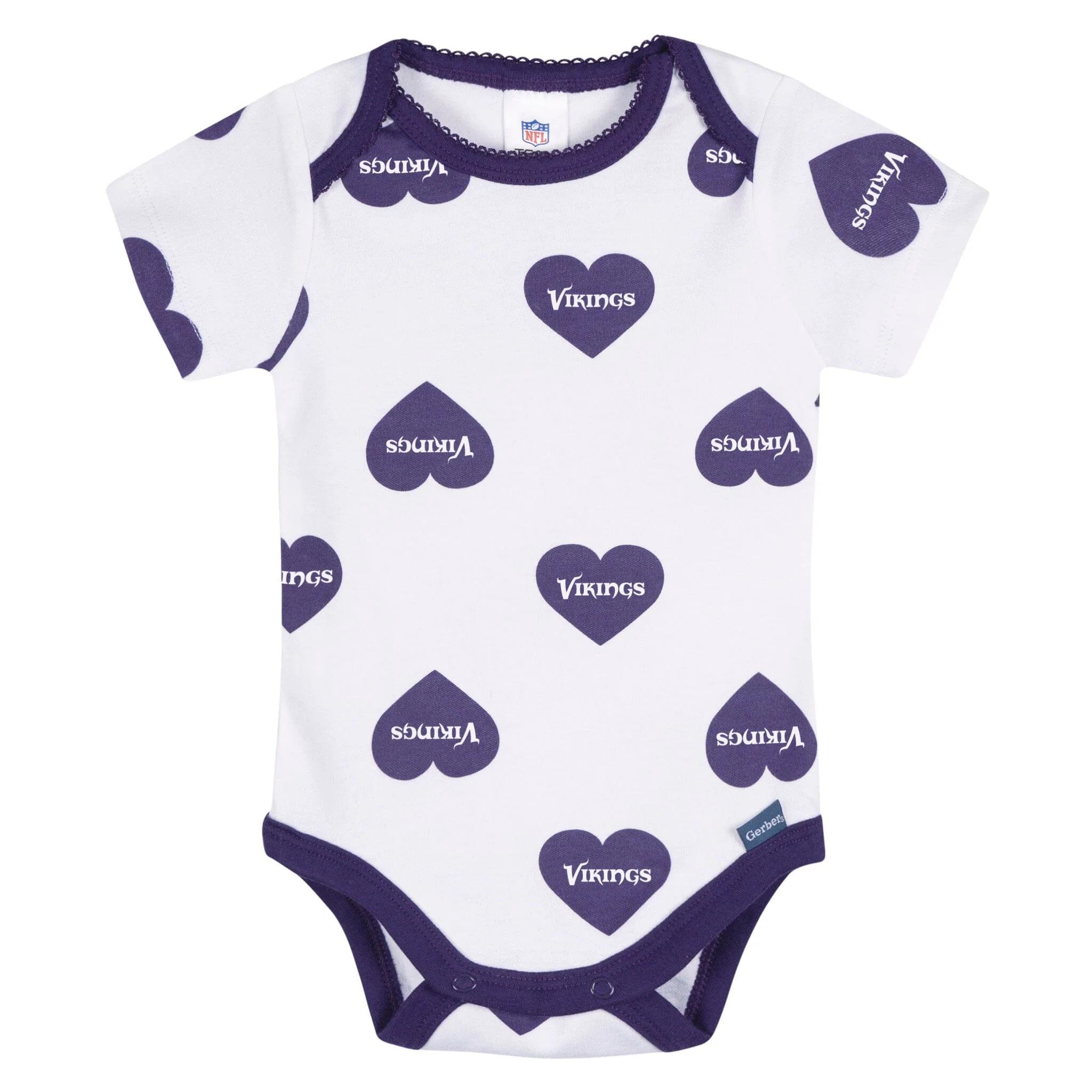 3-Pack Baby Girls Minnesota Vikings Short Sleeve Bodysuits - Image 4