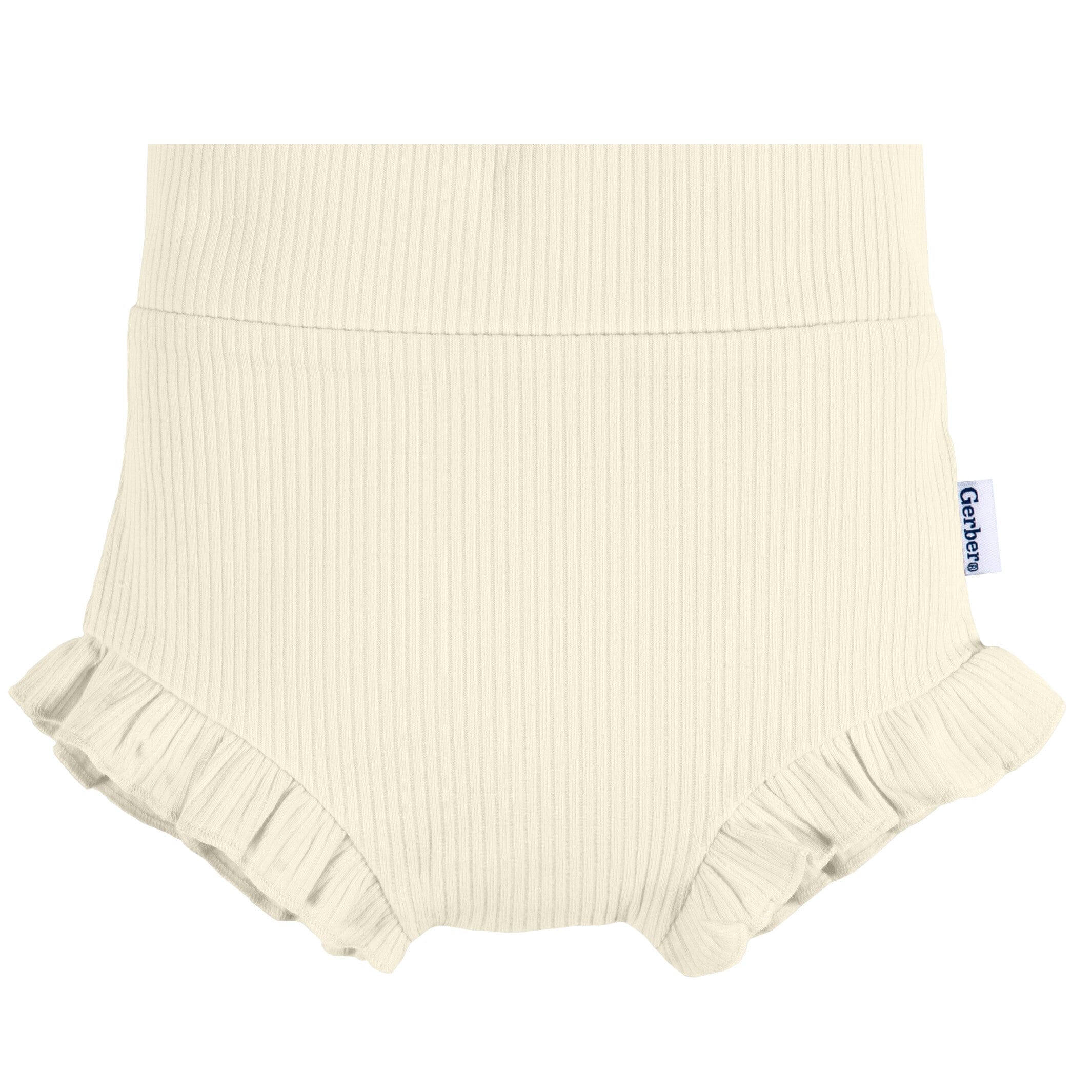 3-Pack Baby Girls Black, Grey Heather, & Ivory Bloomer Shorts - Image 5