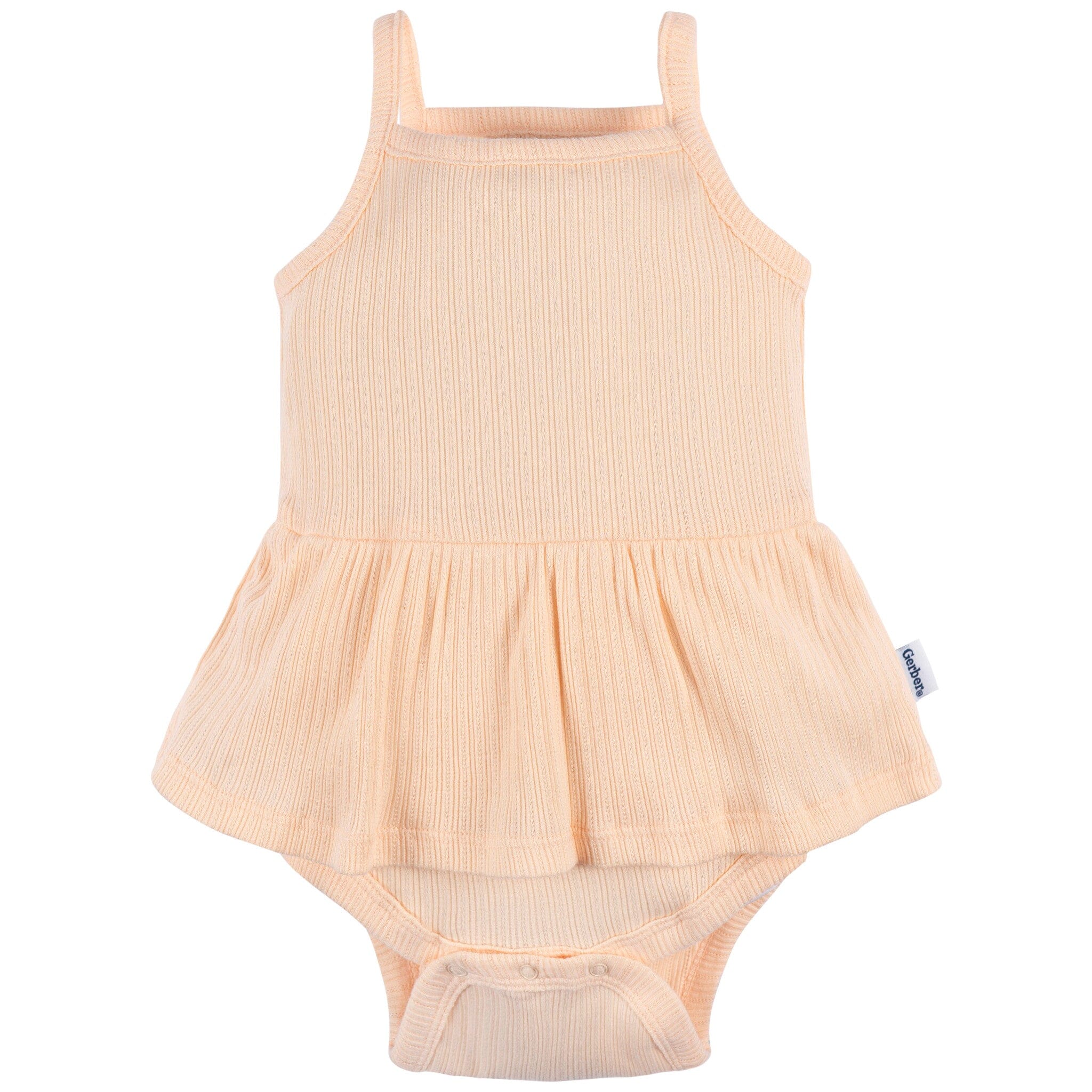3-Pack Baby Girls Purple, Oatmeal, & Peach Sleeveless Skirted Onesies® Bodysuits - Image 6