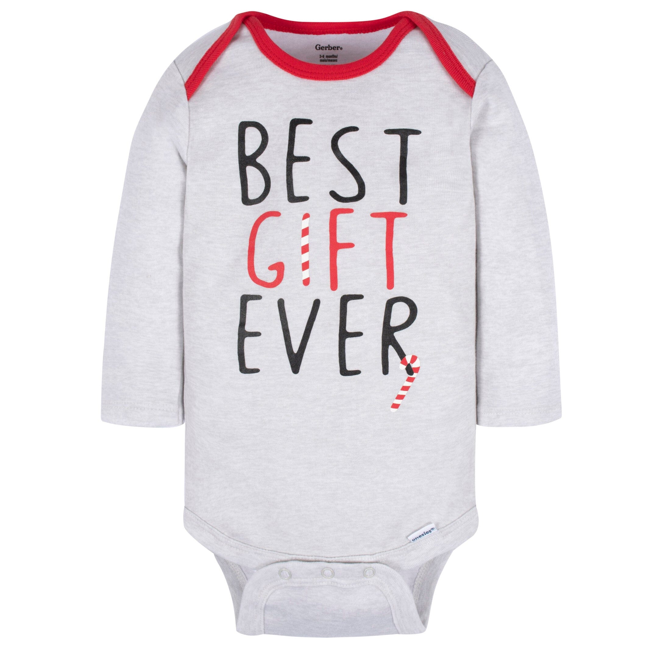 3-Pack Baby Neutral Best Gift Ever Long Sleeve Onesies® Bodysuits - Image 3