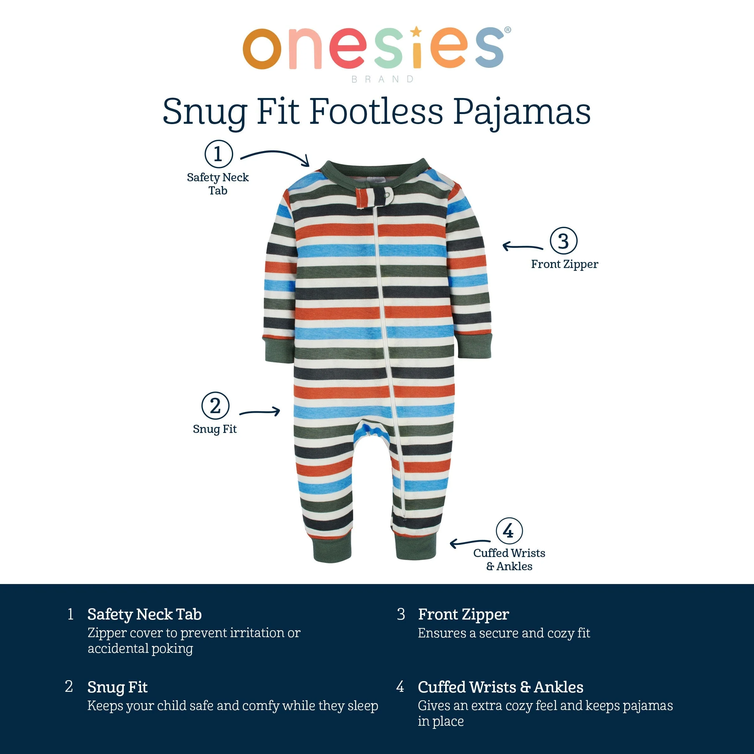 3-Pack Baby Neutral City Sunset Footless Pajamas - Image 8