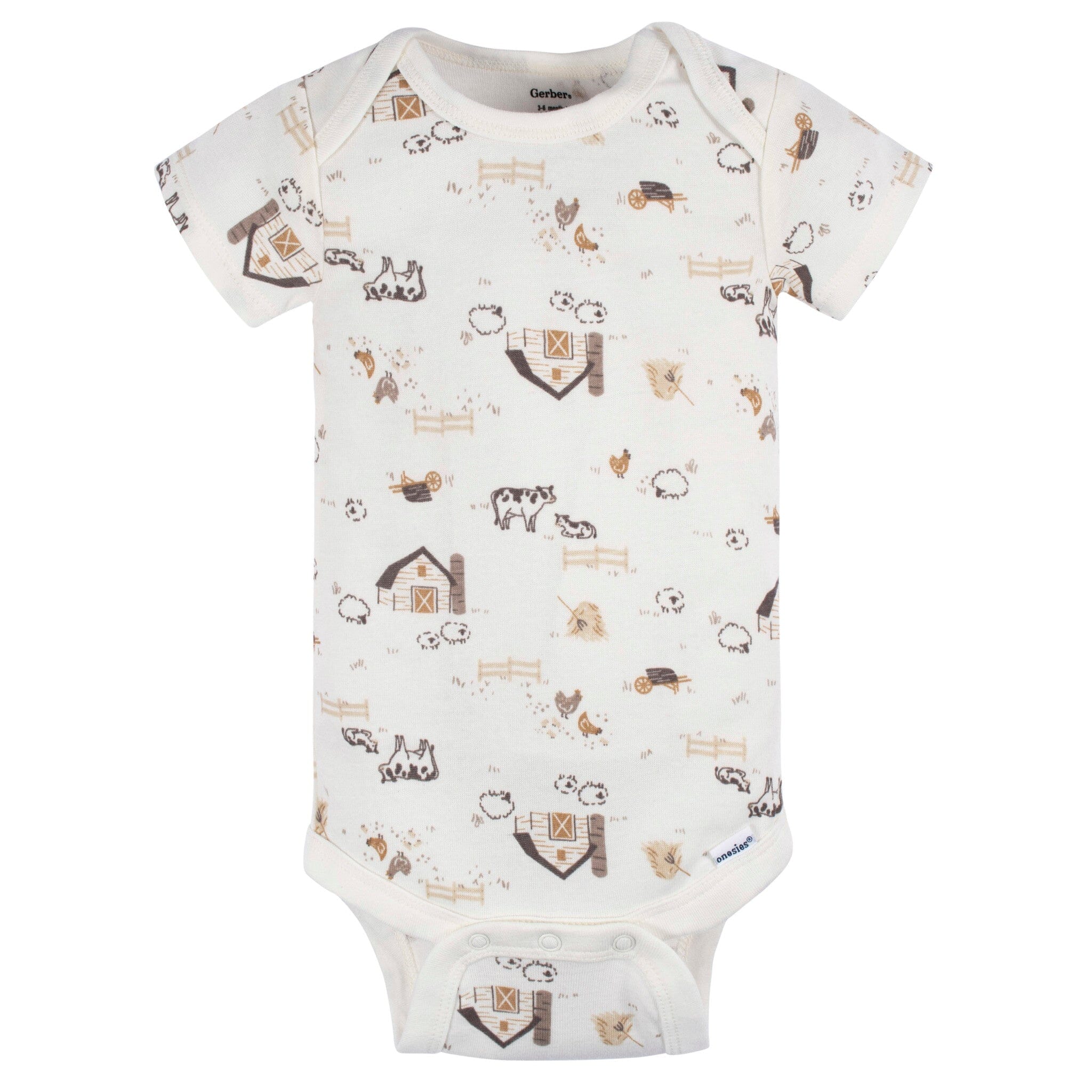 3-Pack Baby Neutral Farming Short Sleeve Onesies® Bodysuits - Image 2