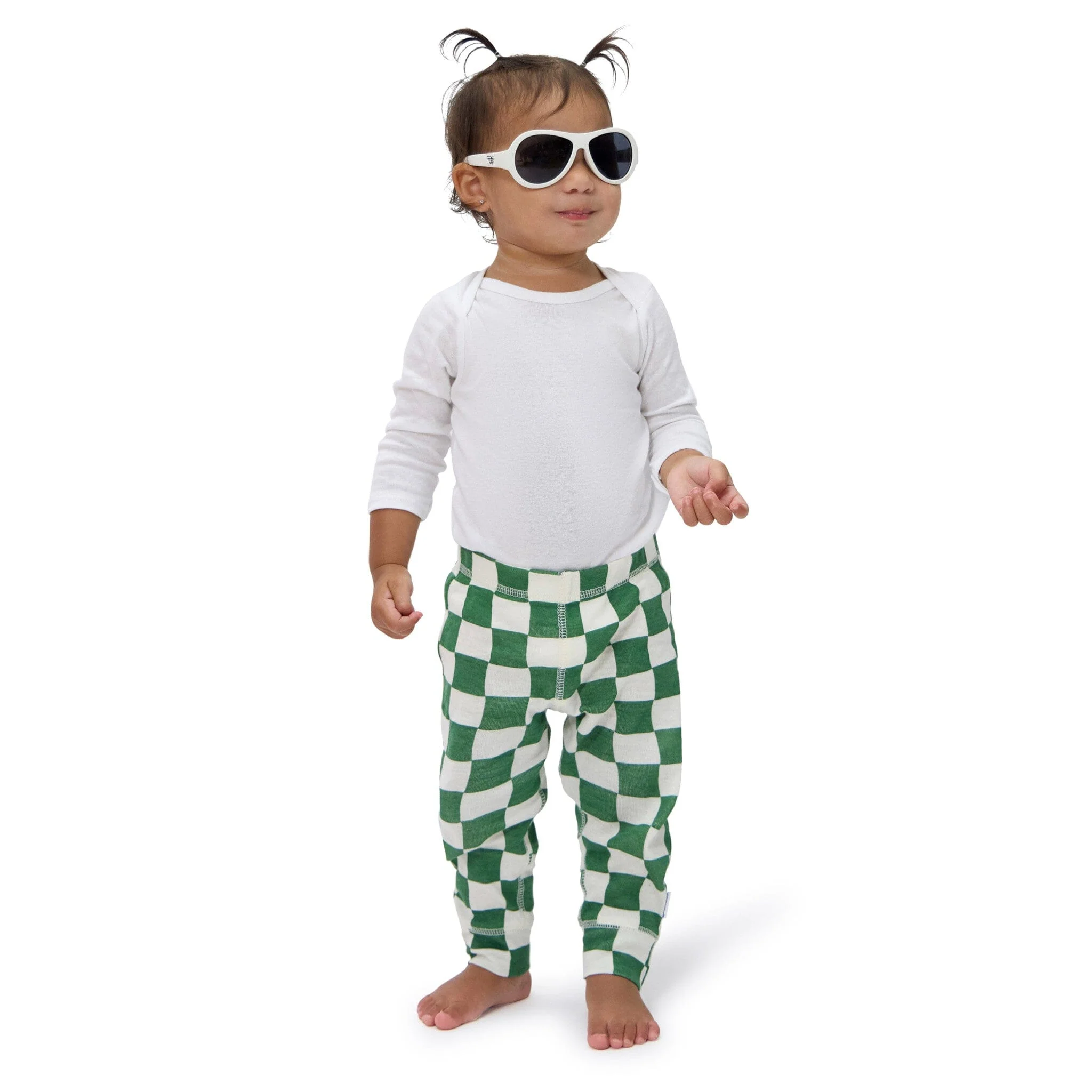 3-Pack Baby Neutral Green Checkers Active Pants - Image 3