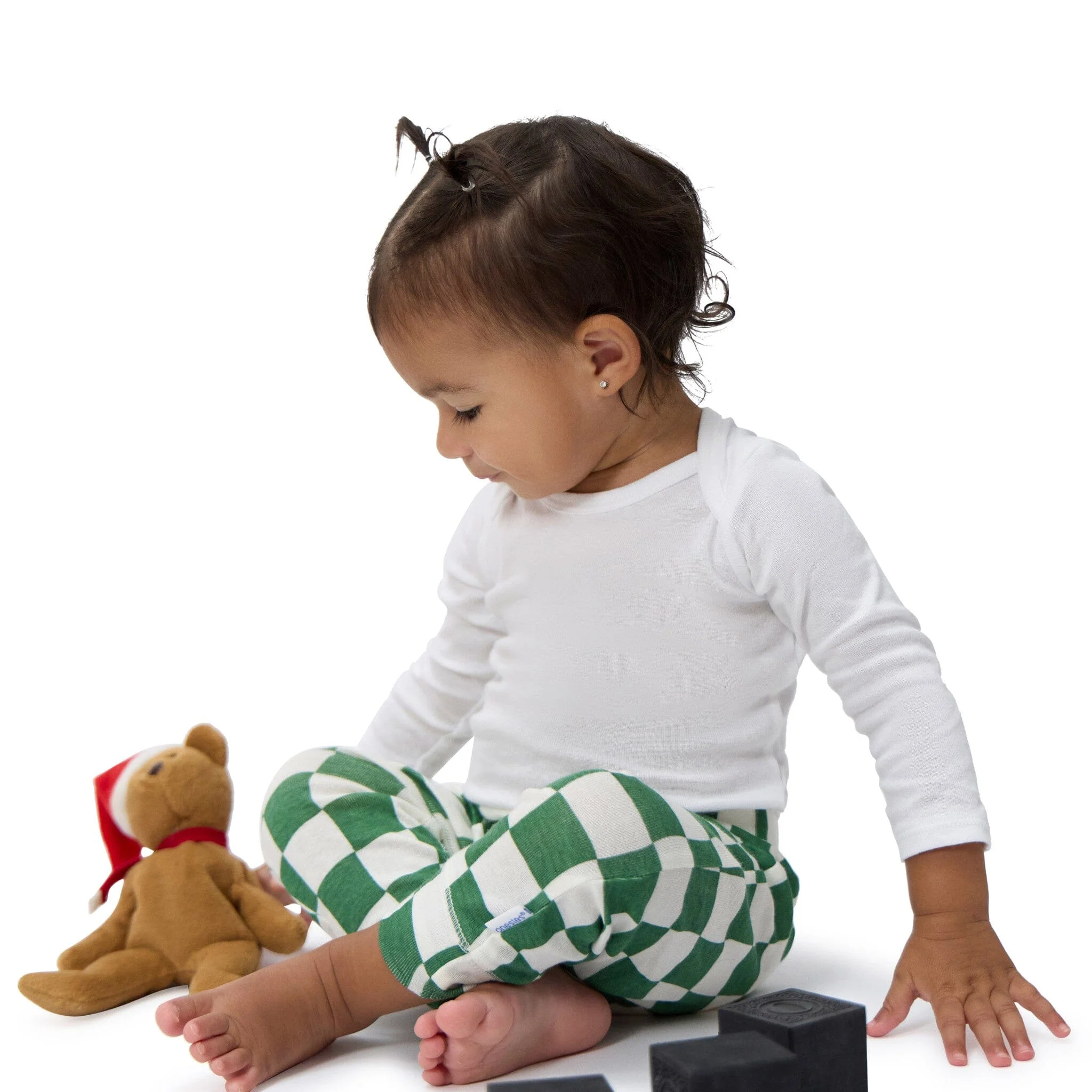 3-Pack Baby Neutral Green Checkers Active Pants - Image 4