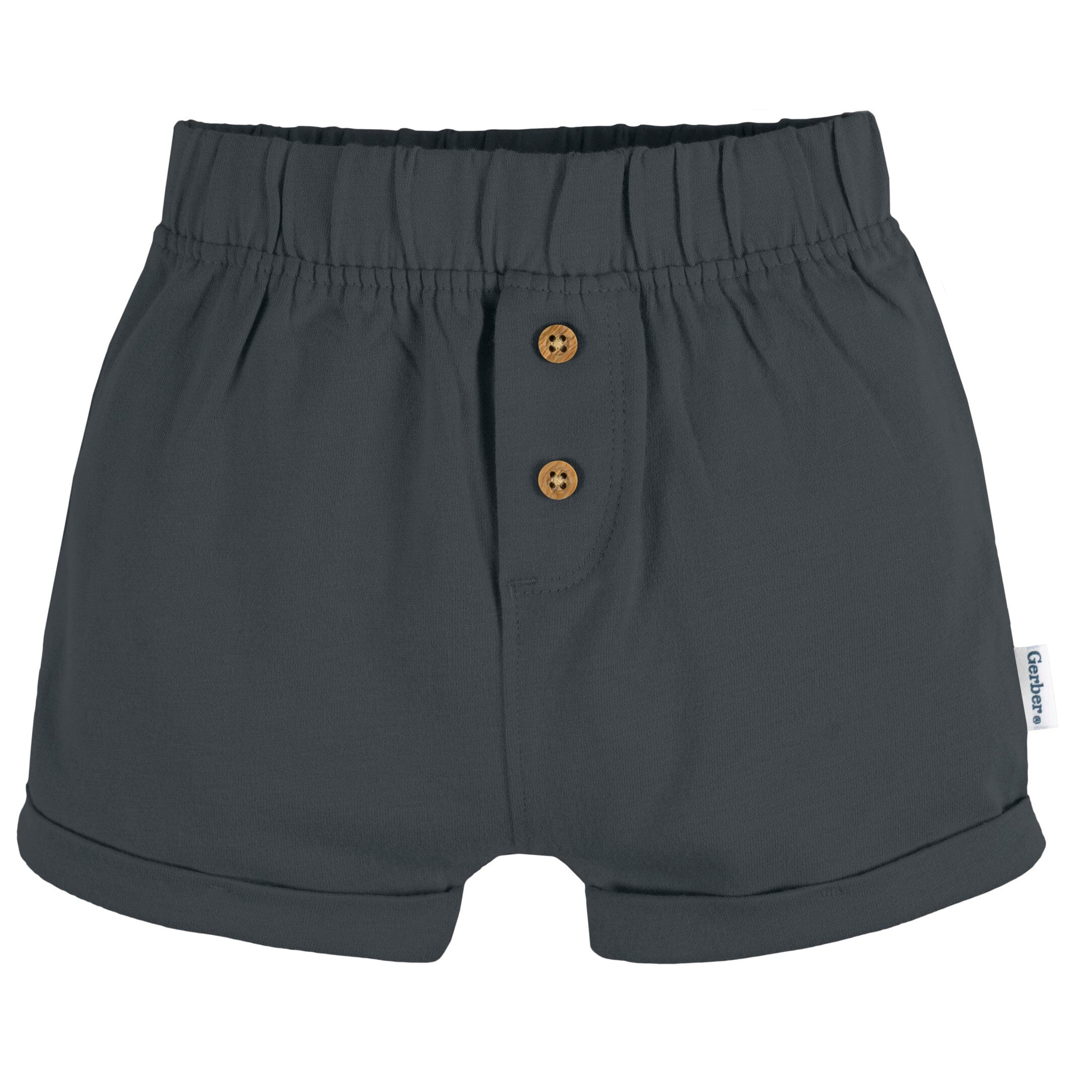 3-Pack Baby Neutral Tan Stripe, Tan, & Grey Knit Shorts - Image 6