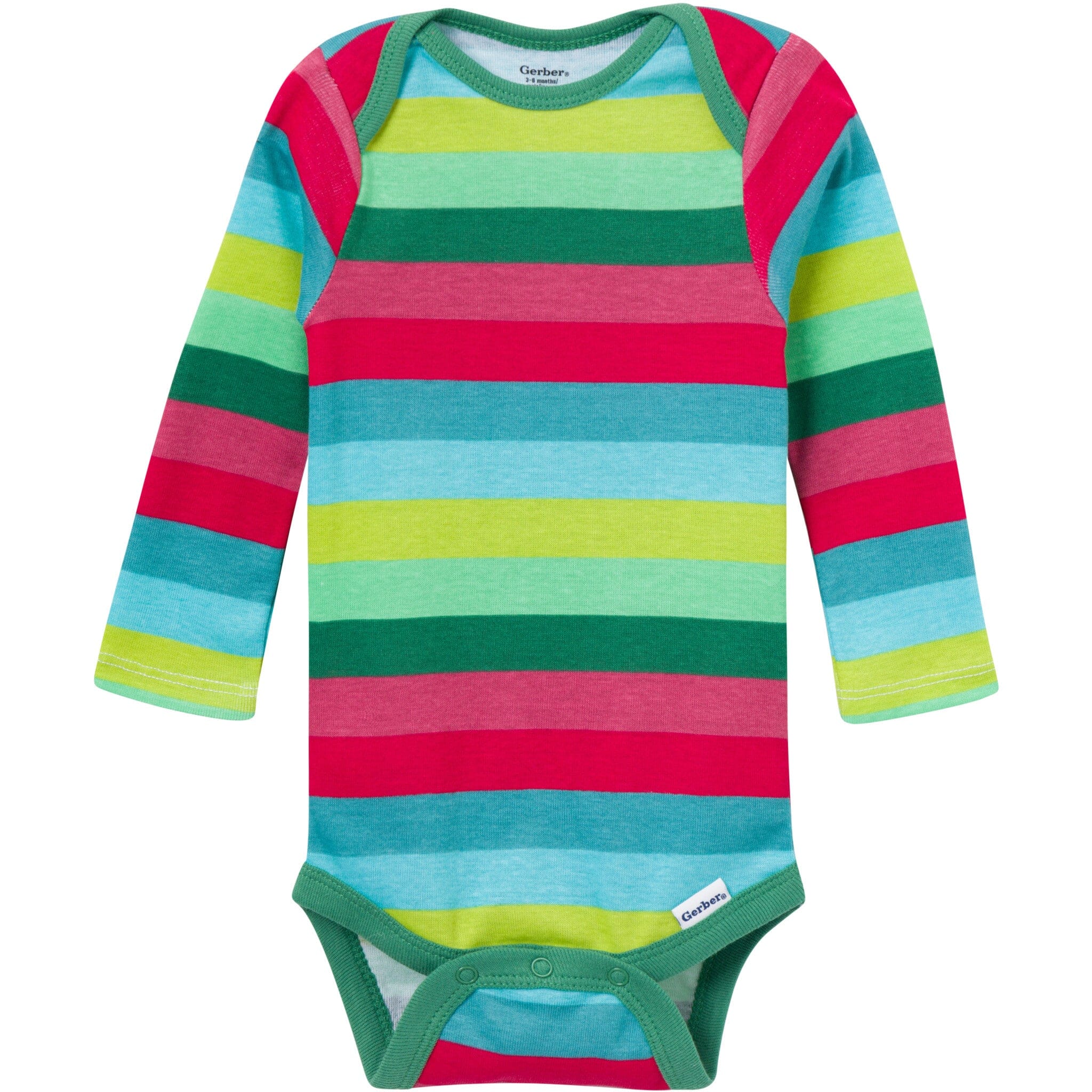 3-Pack Baby Neutral Joyful Stripe Long Sleeve Onesies® Bodysuits - Image 4