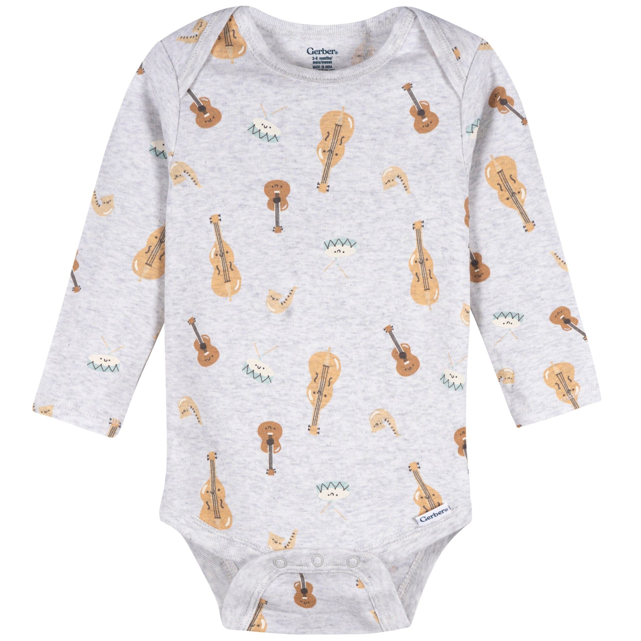 3-Pack Baby Neutral Little Melody Long Sleeve Onesies® Bodysuits - Image 4