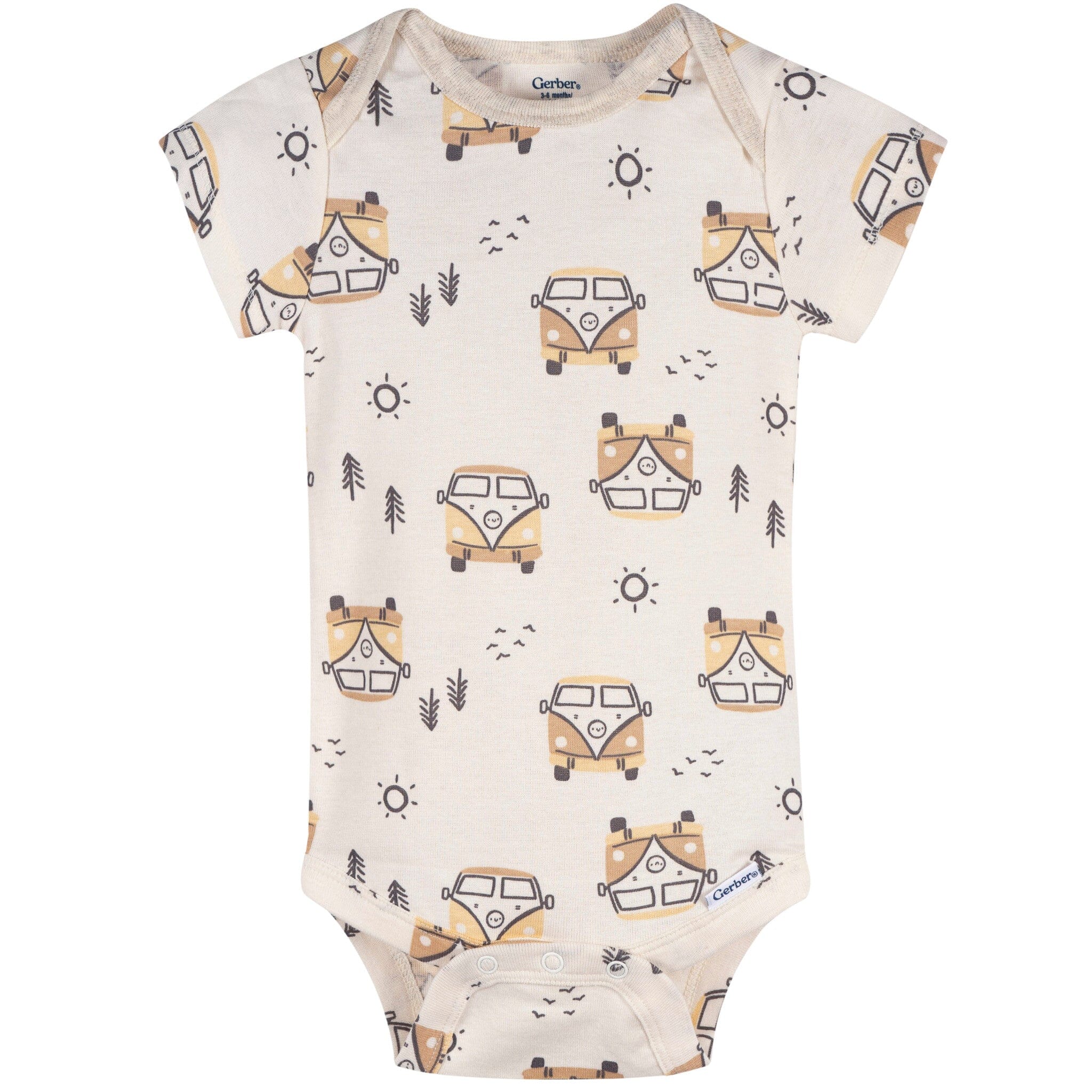 3-Pack Baby Neutral Road Trip Short Sleeve Onesies® Bodysuits - Image 6