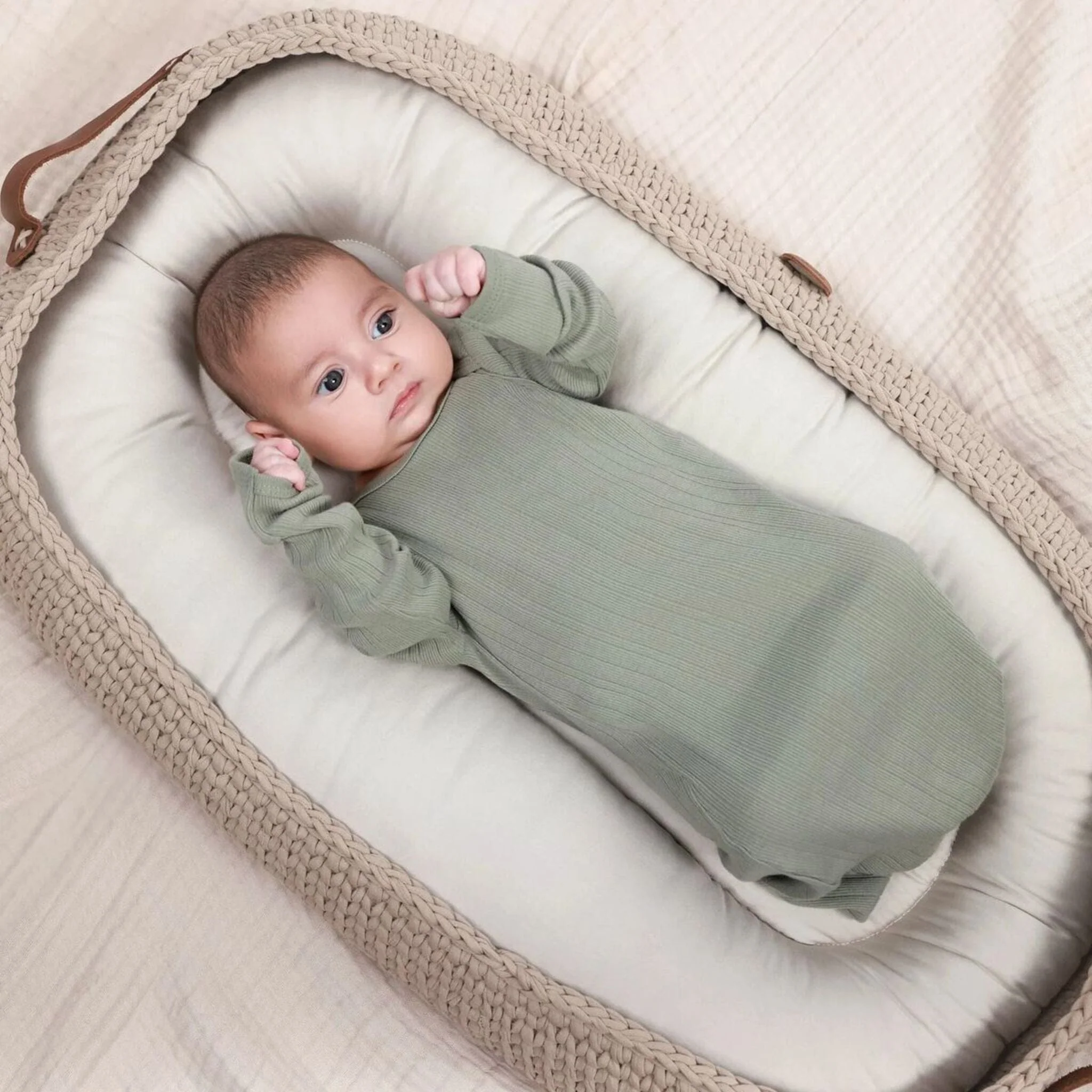 3-Pack Baby Neutral Earth Tones Lap Shoulder Gowns - Image 2