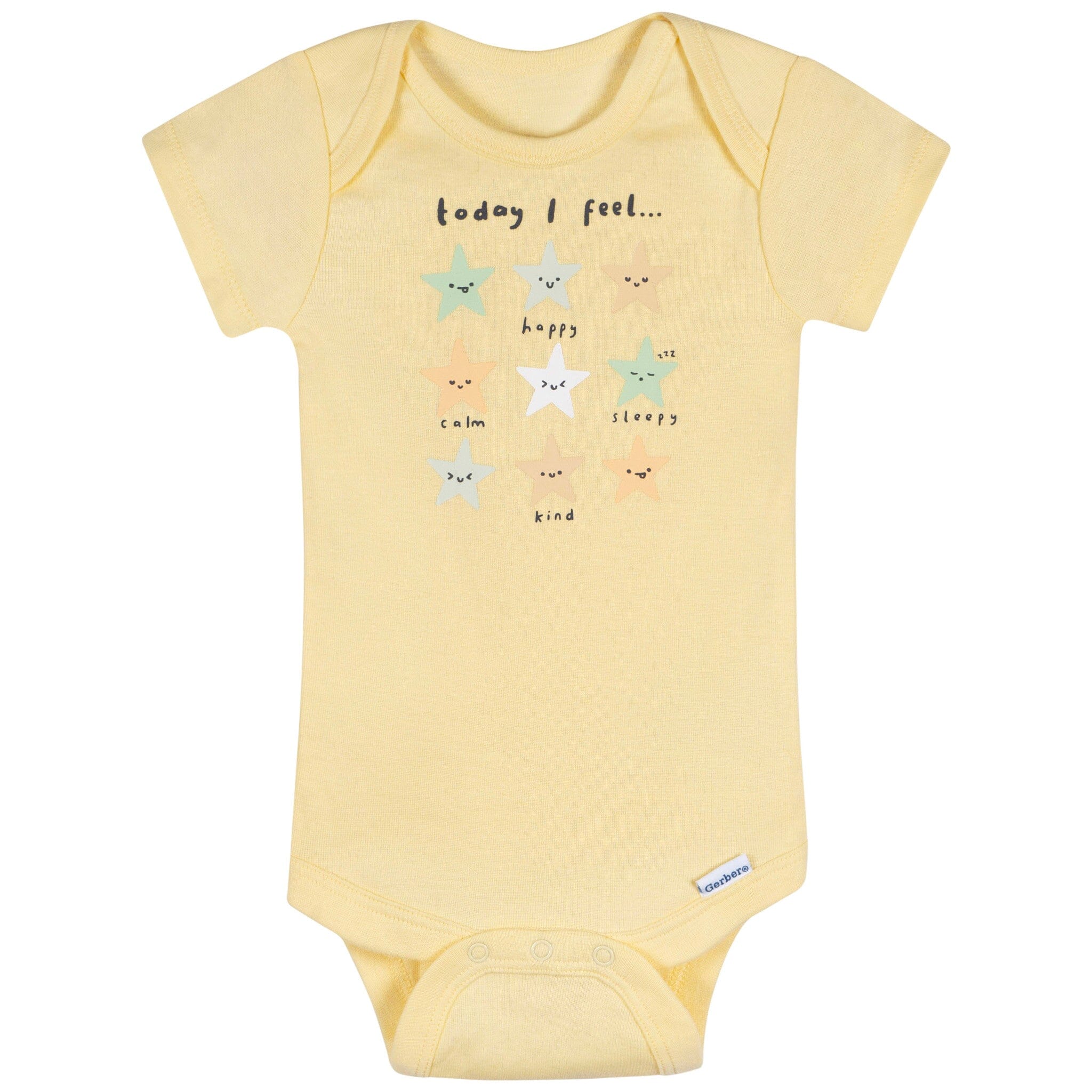 3-Pack Baby Neutral Starry Smiles Short Sleeve Onesies® Bodysuits - Image 4