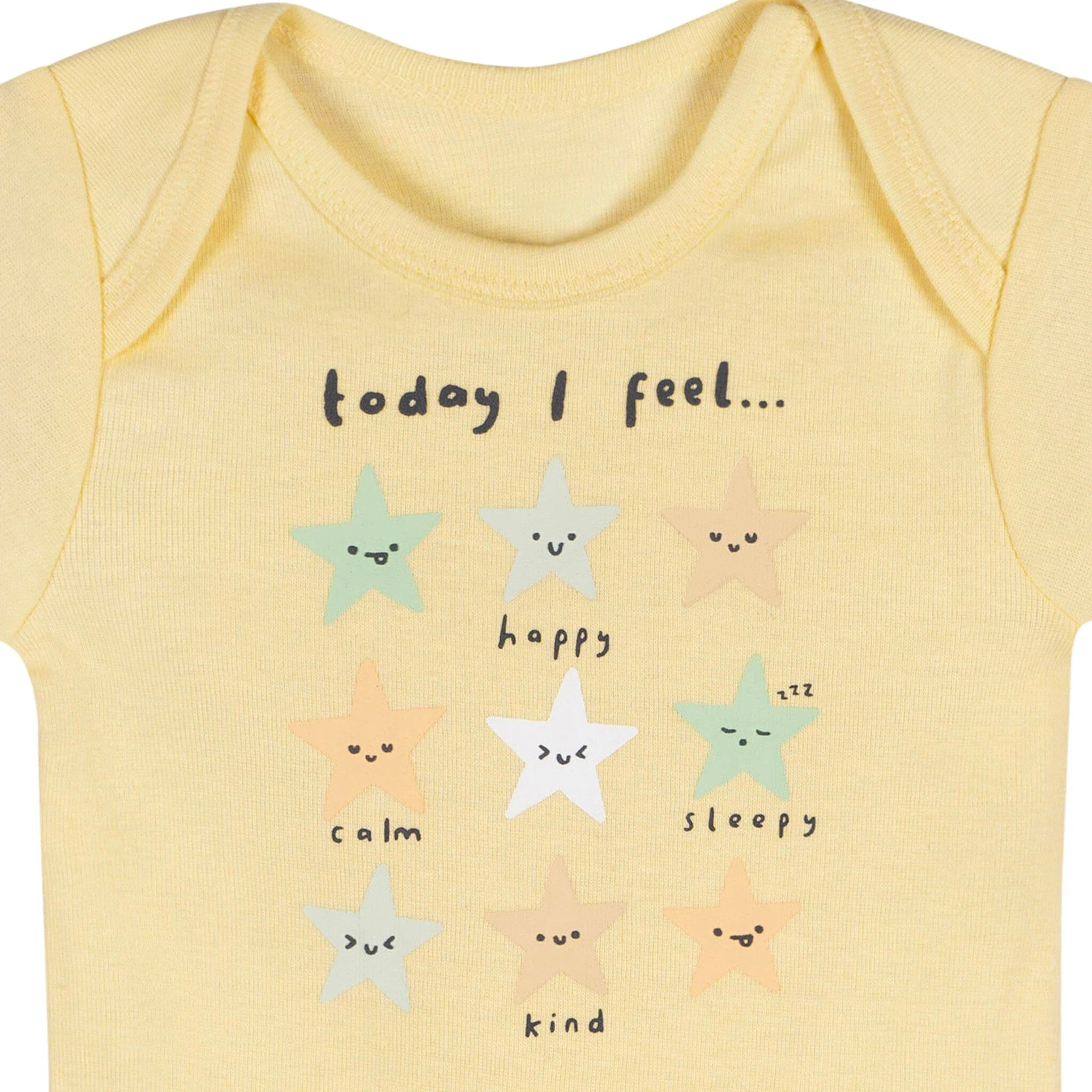 3-Pack Baby Neutral Starry Smiles Short Sleeve Onesies® Bodysuits - Image 5