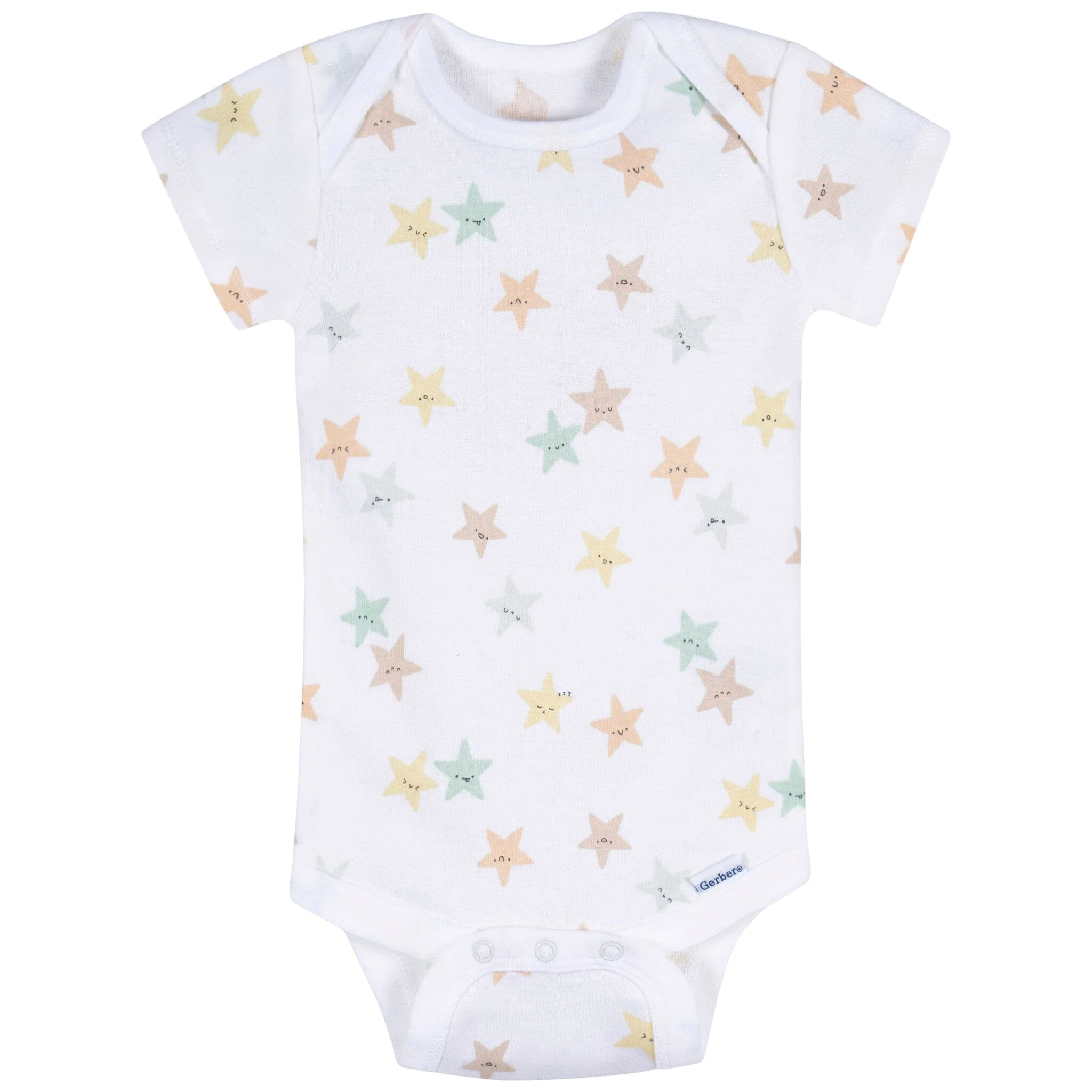 3-Pack Baby Neutral Starry Smiles Short Sleeve Onesies® Bodysuits - Image 7
