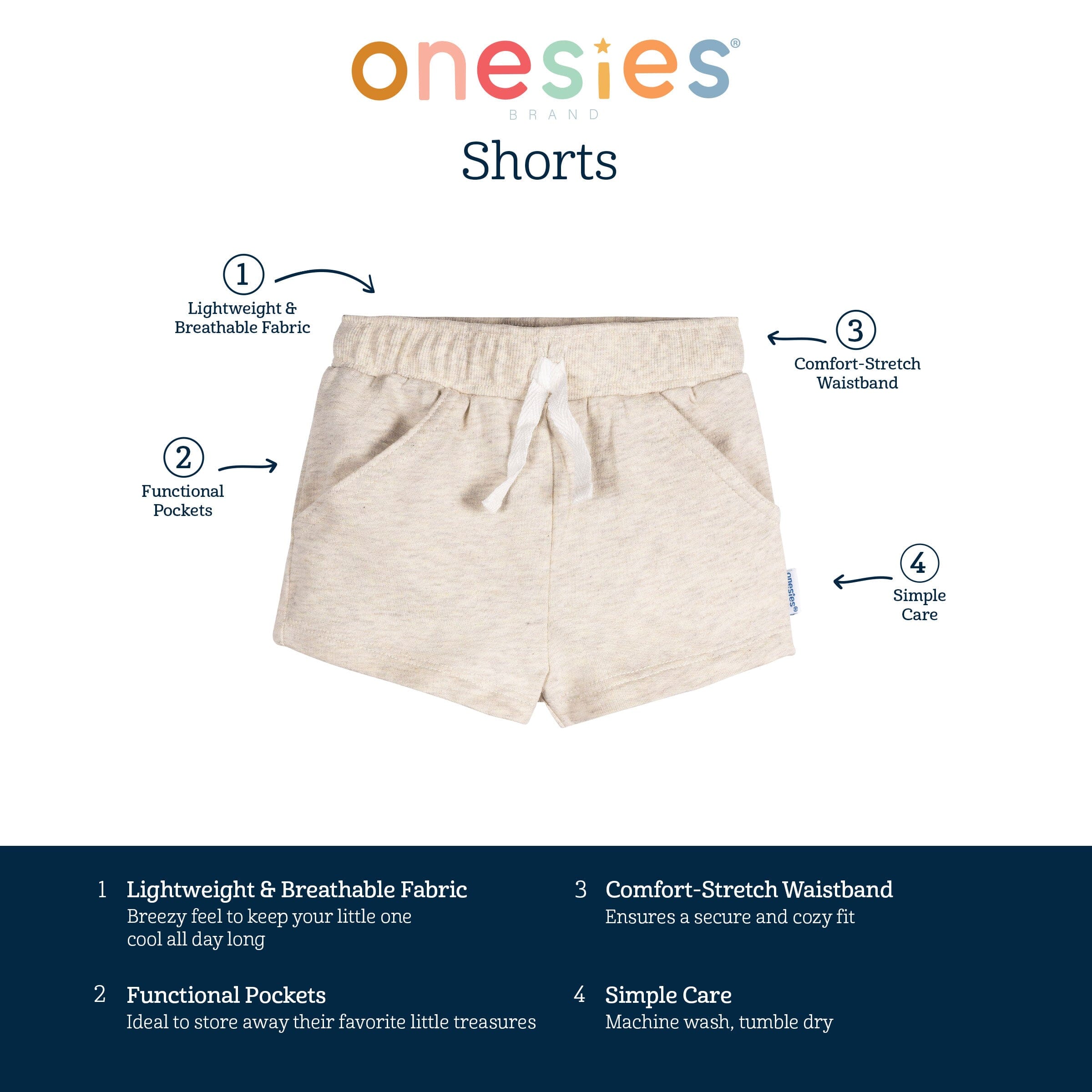 3-Pack Baby Neutral Stripes Shorts - Image 8